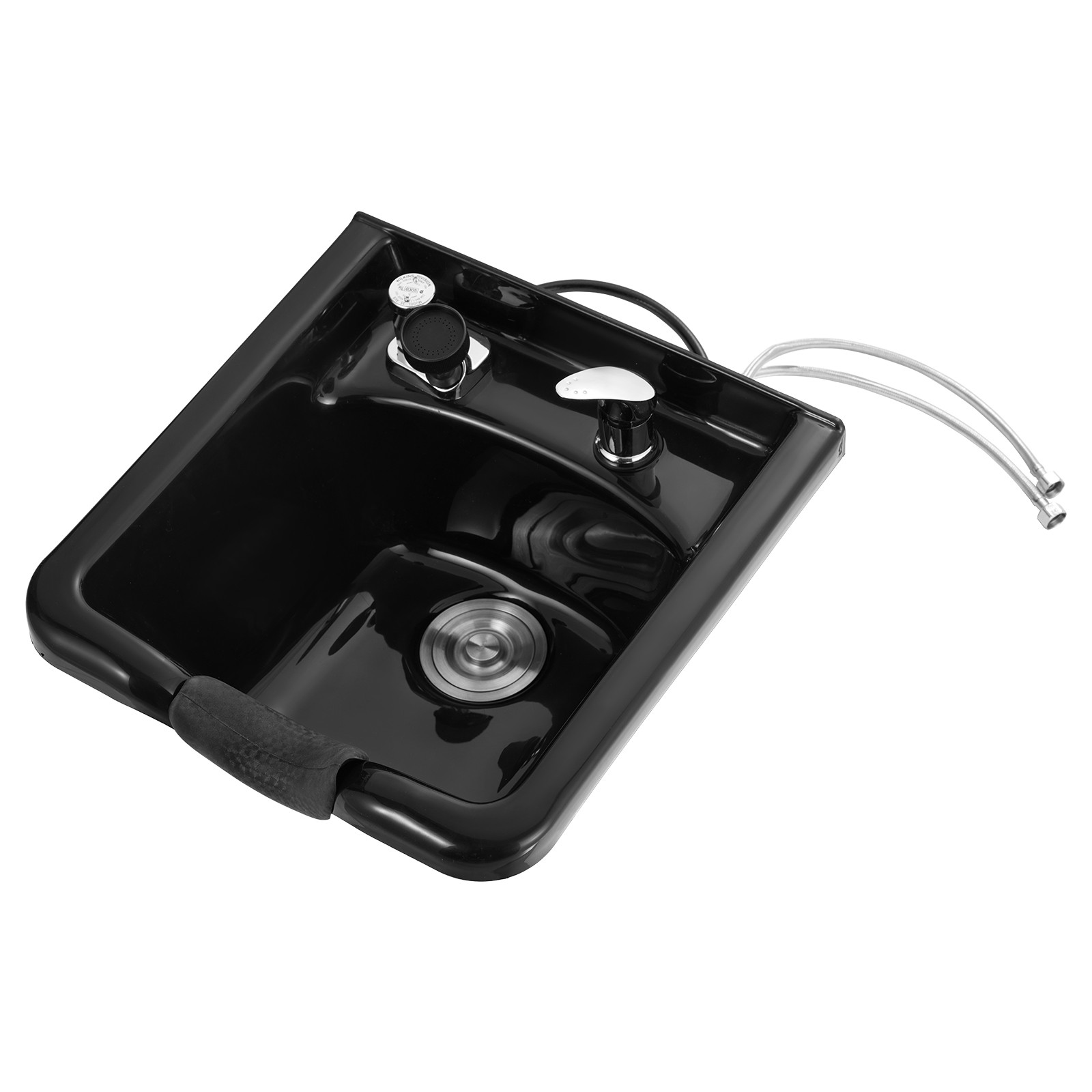 VEVOR Shampoo Bowl Black Square Plastic Shampoo Sink for Hair Wash Beauty Salon