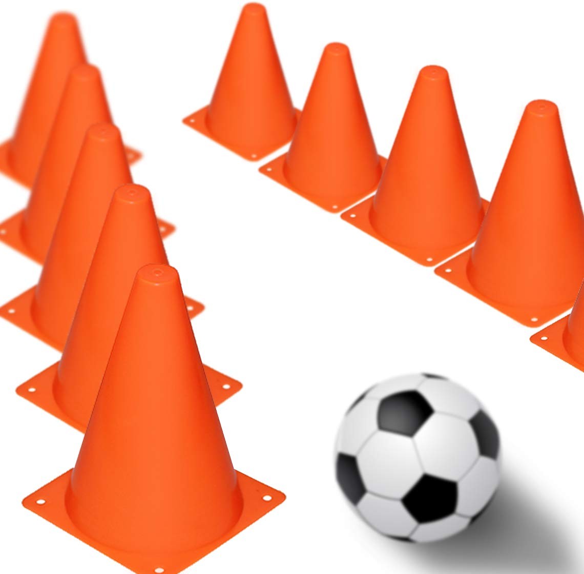 Multipurpose Training Cones Set of 12, Soft & Durable Traffic Cone for Safety...