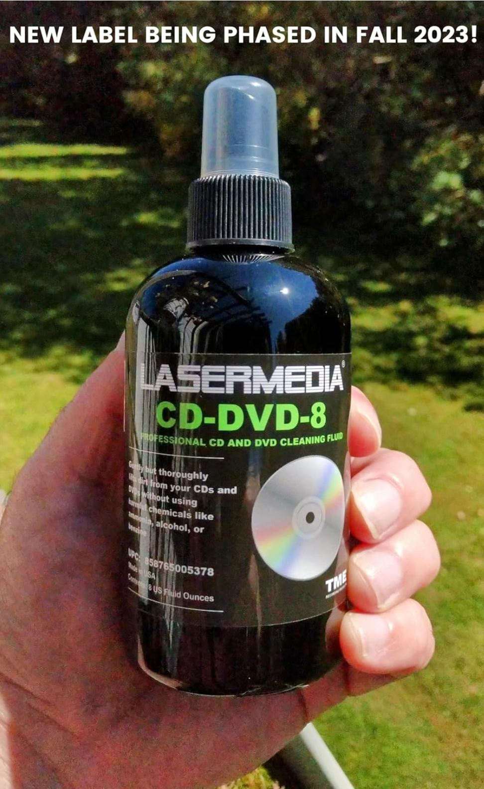 CD DVD Cleaning Fluid Solution 8 Ounce Spray Bottle Made in USA Lasermedia