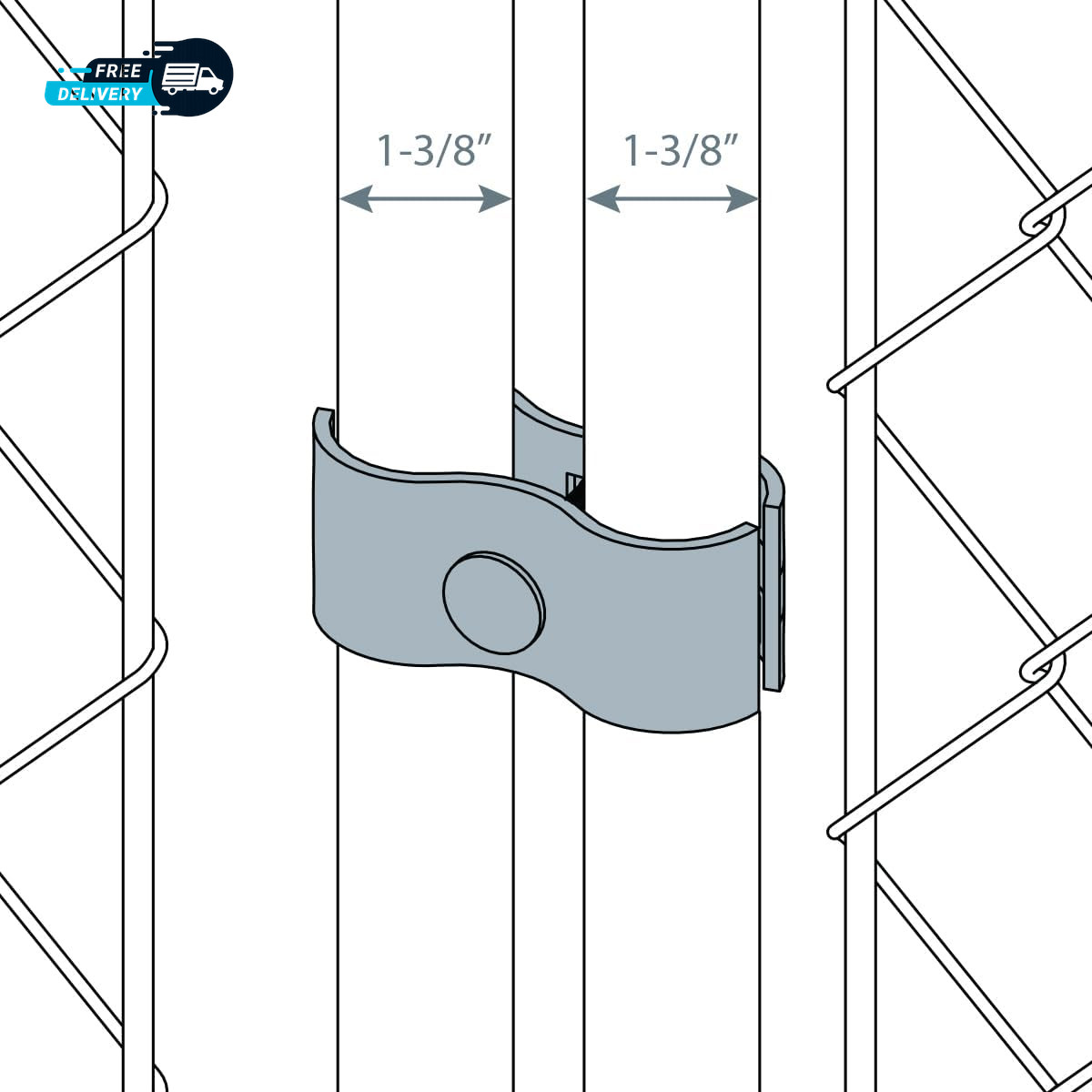 10 Set Chain Link Fence Panel Clamps 1-3/8" Dog Kennel Panel Clamp for round