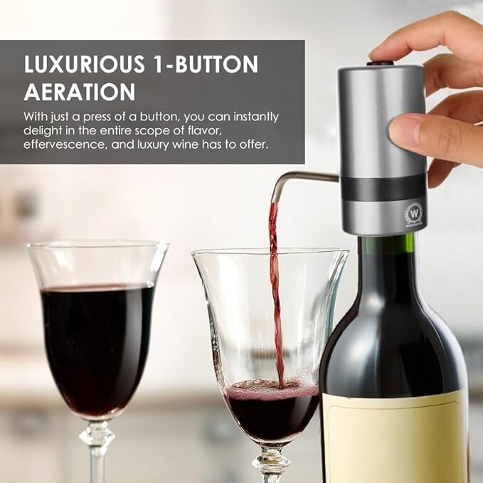 Waerator W2 Instant 1-Button Electric Wine Aerator Pourer Spout Automatic Wine D
