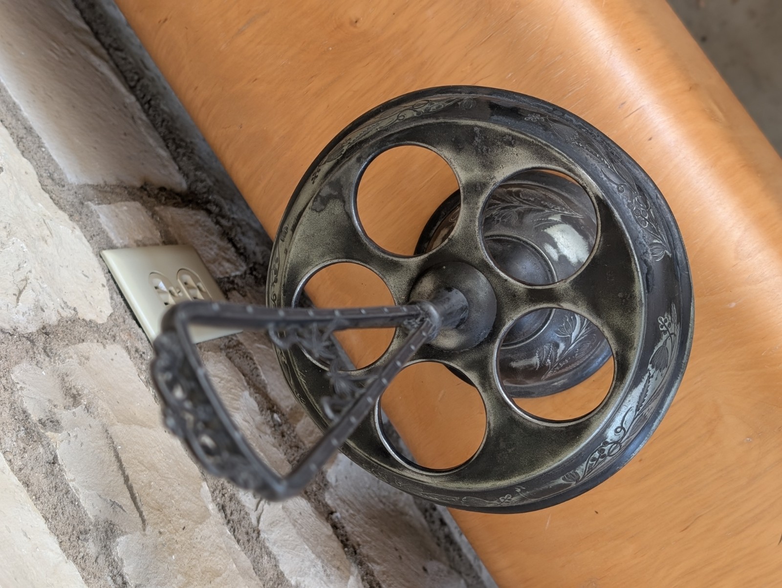 Antique Victorian Silverplate 7-piece Rotating Condiments Cruet Set w/Stoppers