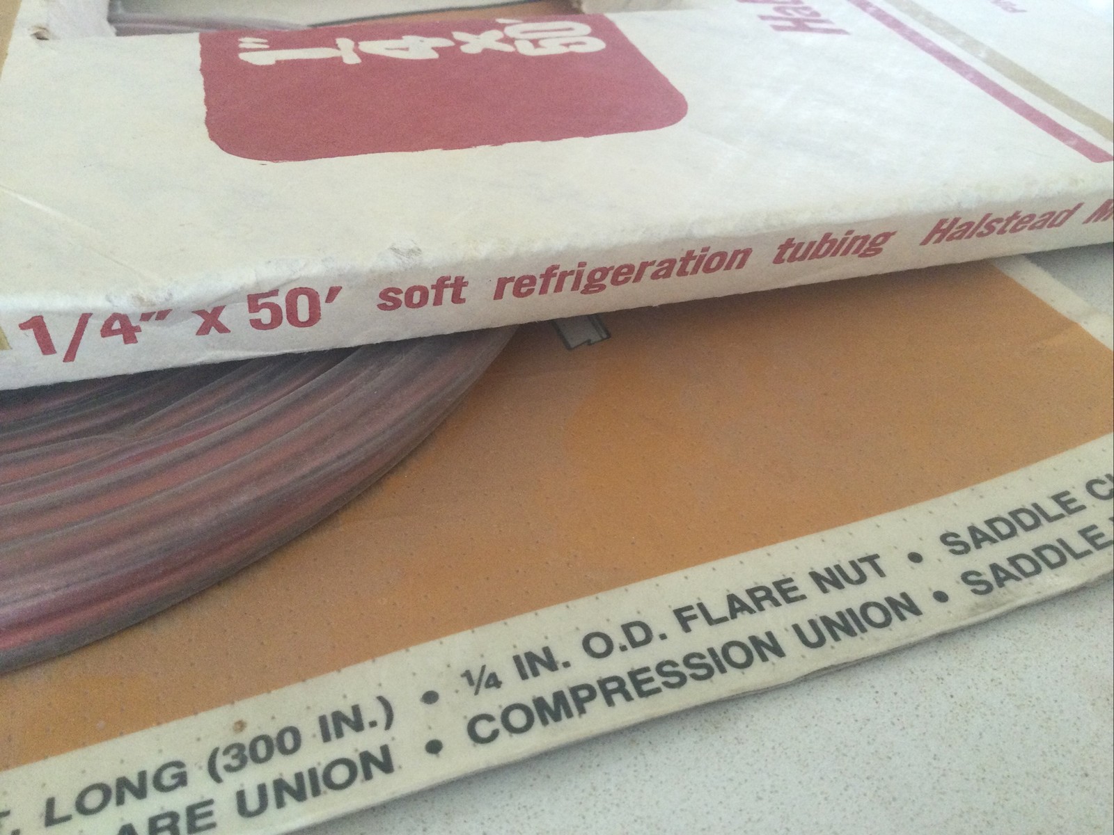 Copper Tubing 1/4”X 50’. Refrigeration