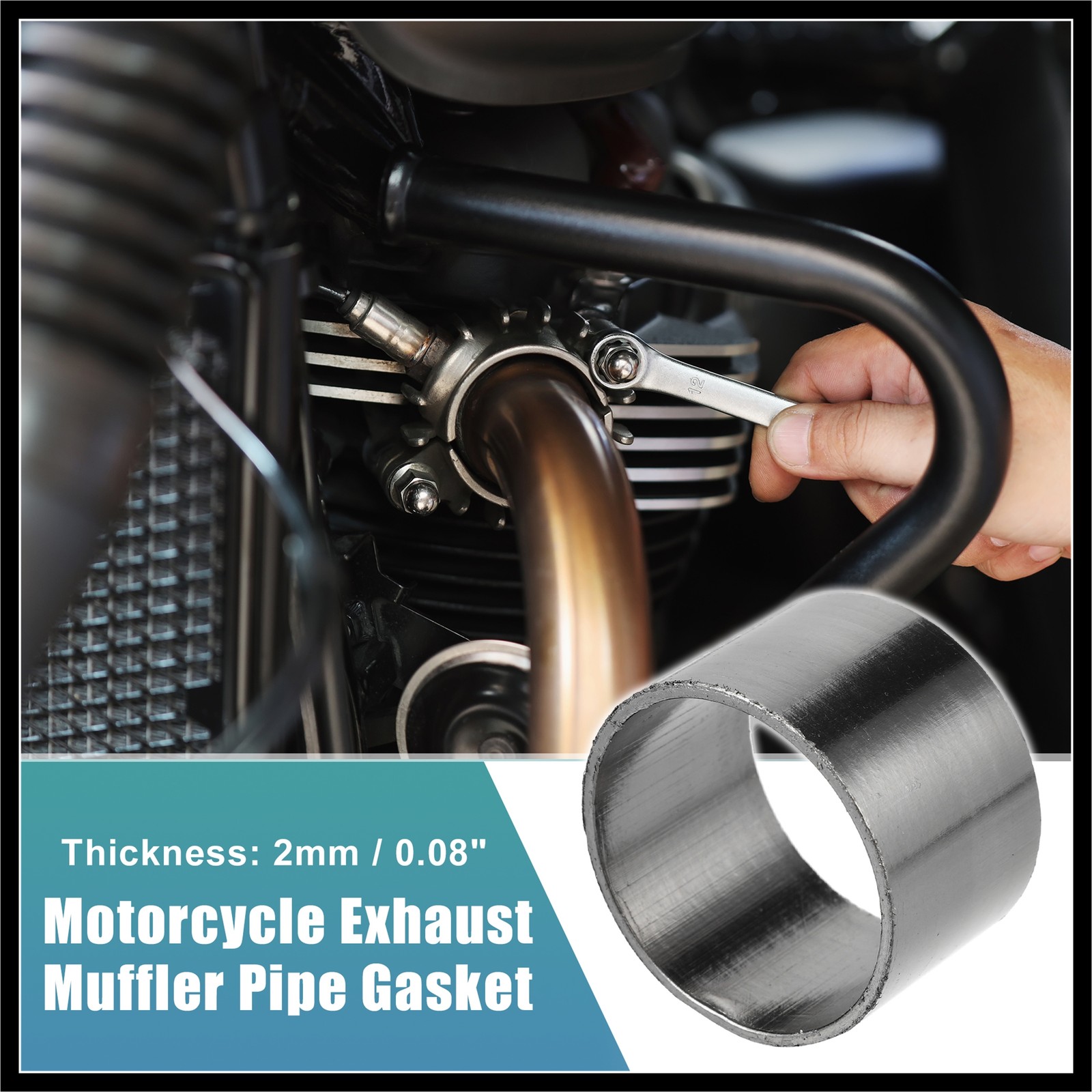 42mm ID 46mm OD Single Exhaust Muffler Pipe Gasket Graphite Seal Ring Connectors