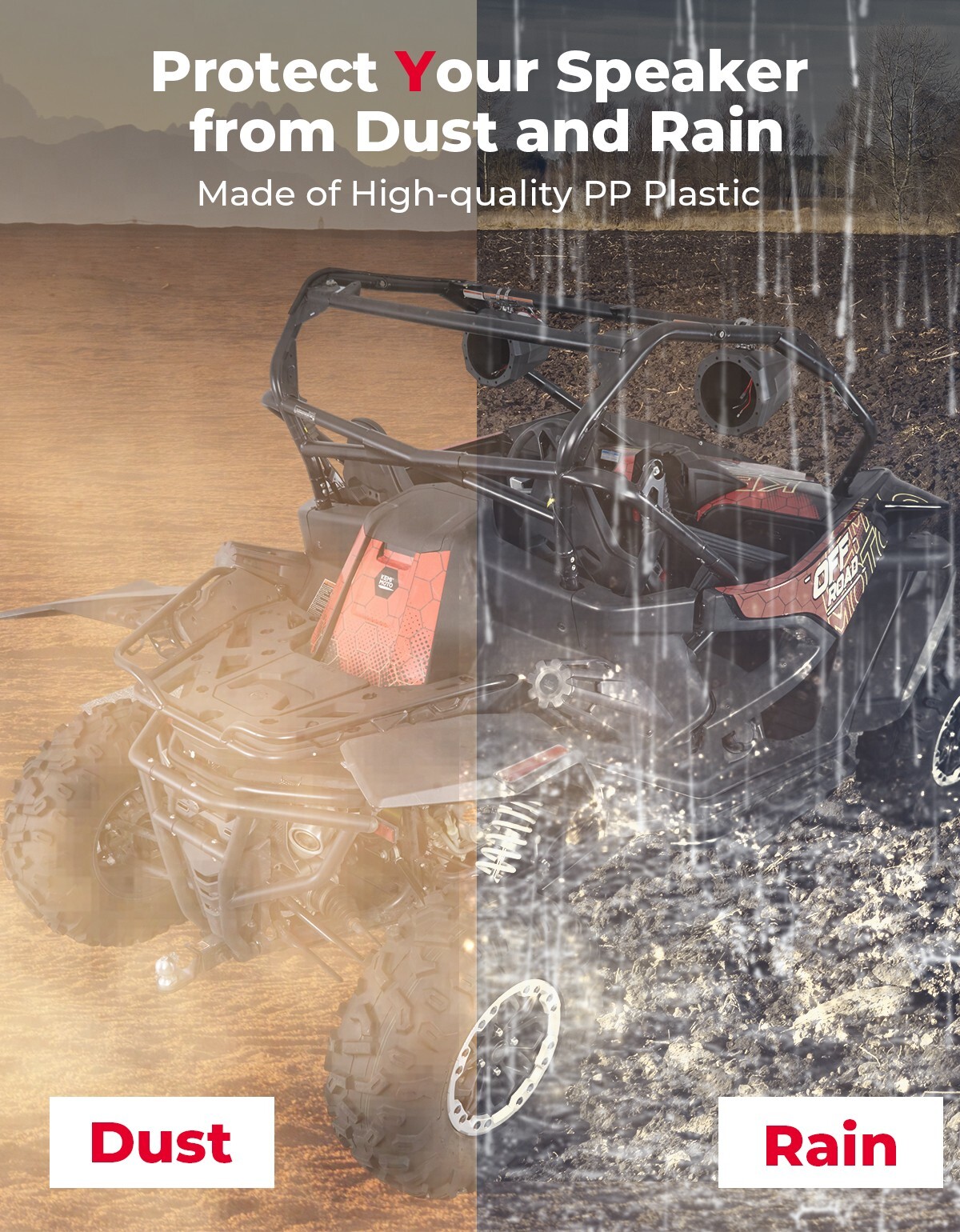 A Pairs Upgraded 8" Speaker Pod Enclosure UTV 8-Inch Speaker Cage Pods