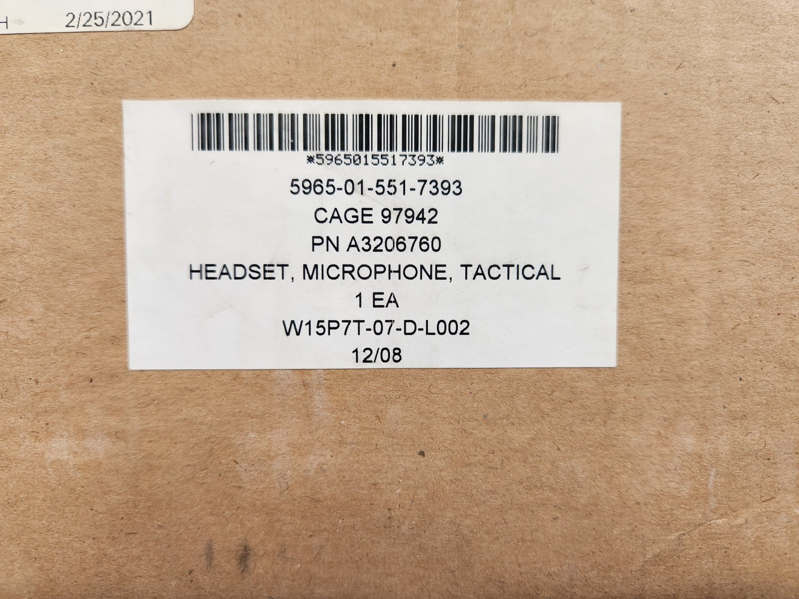 Racal Acoustics RA5000/1/6400 Headset VIC3/VRC HMMWV, New open box, TESTED