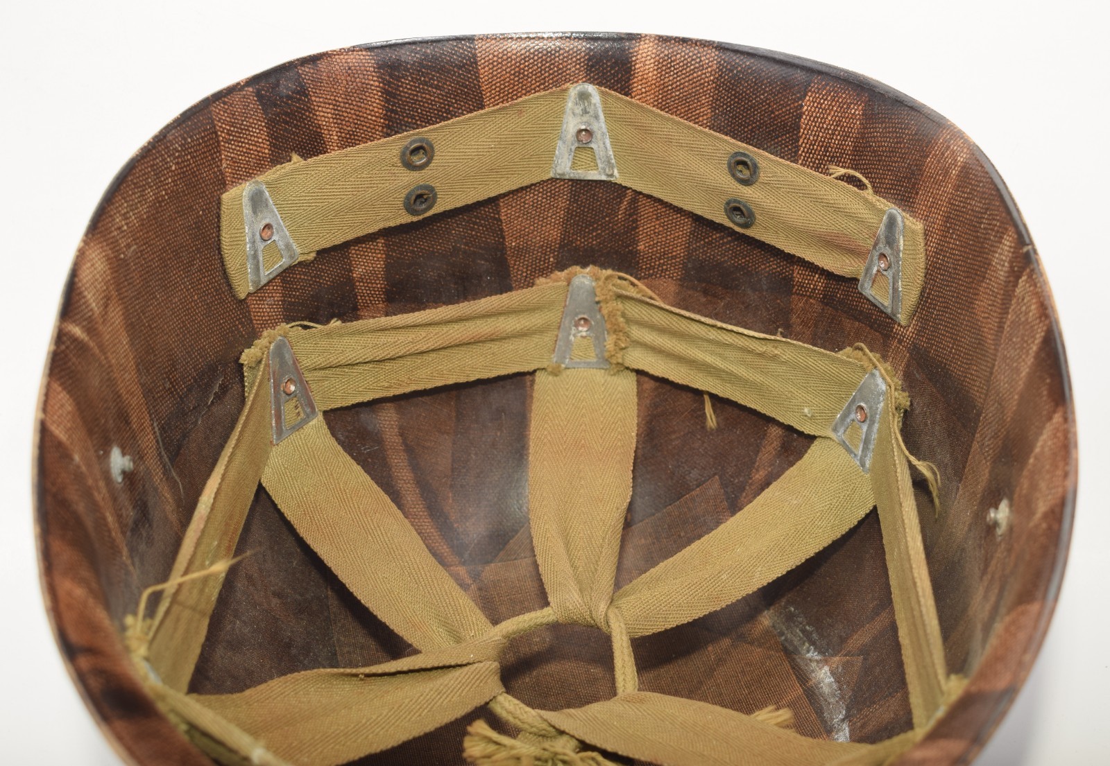 Original WWII US Military Westinghouse M1 Helmet Liner w/ Unpainted A-Washers