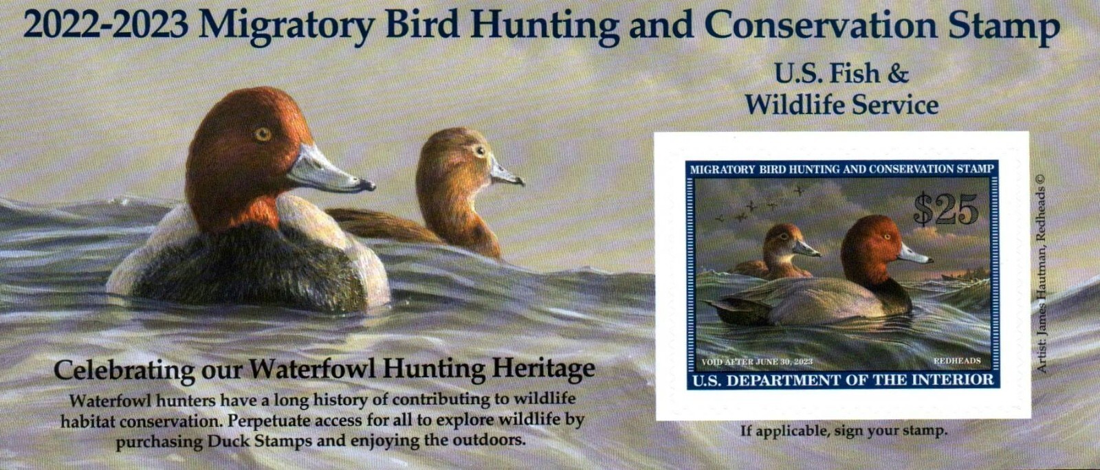 New Sealed Lot of 25 2022 - 2023 - $25 US Federal Duck Stamp by James Hautman