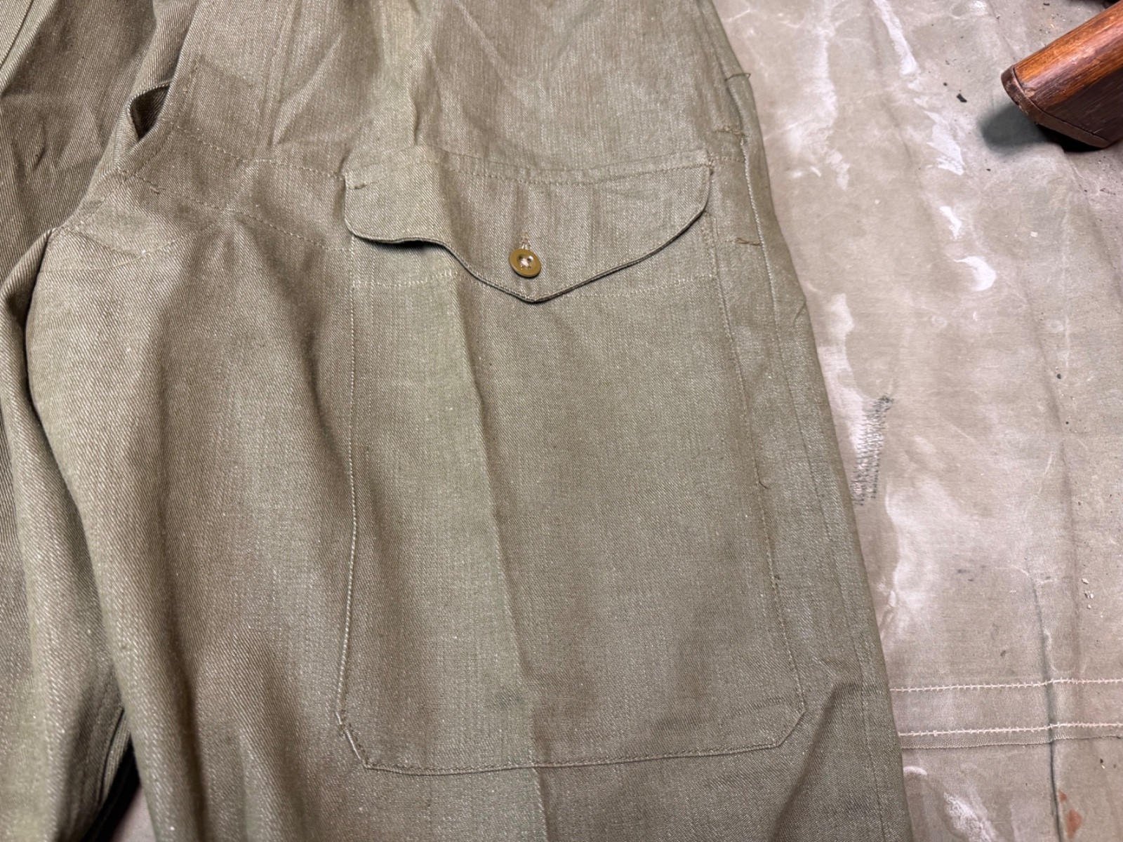 WWII BRITISH ARMY P1937 P37 SUMMER DENIM BATTLEDRESS FIELD TROUSERS-SIZE 3XL