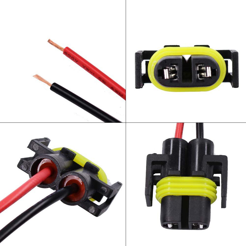 Wire Pigtail Female S H11 Two Harness Head Light Low Beam Socket Connector Plug
