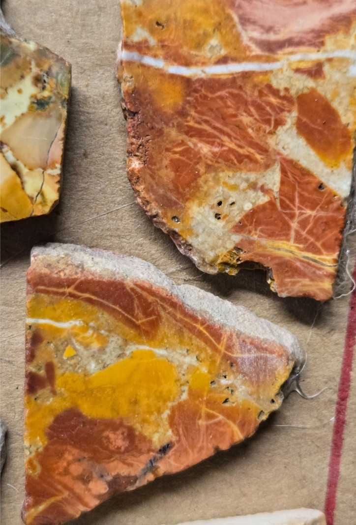 Assorted RARE Magnesite, Cabochon Slabs Preform Slices, 15 Pcs, Flat 128