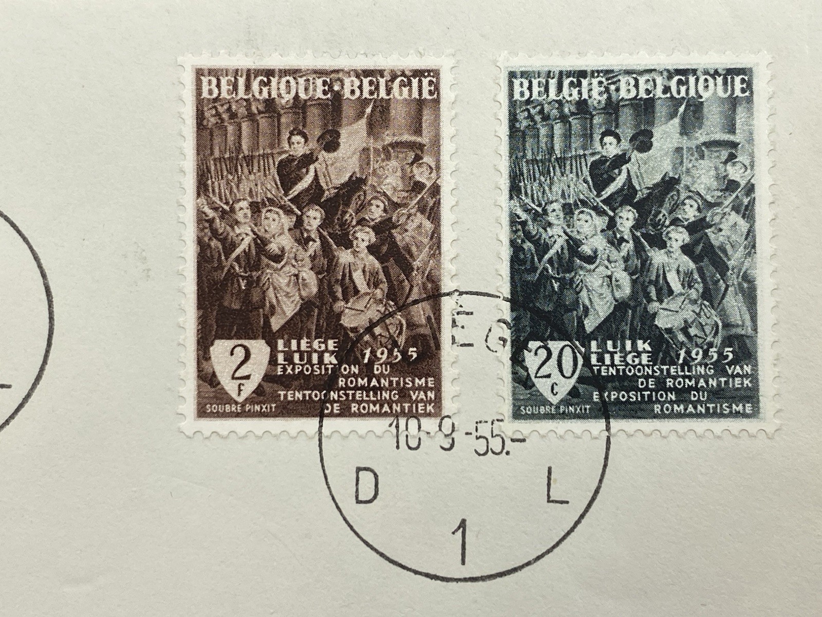 Belgium, 1955, First Day Cover, 125 Year Anniversary of Belgian Independence.