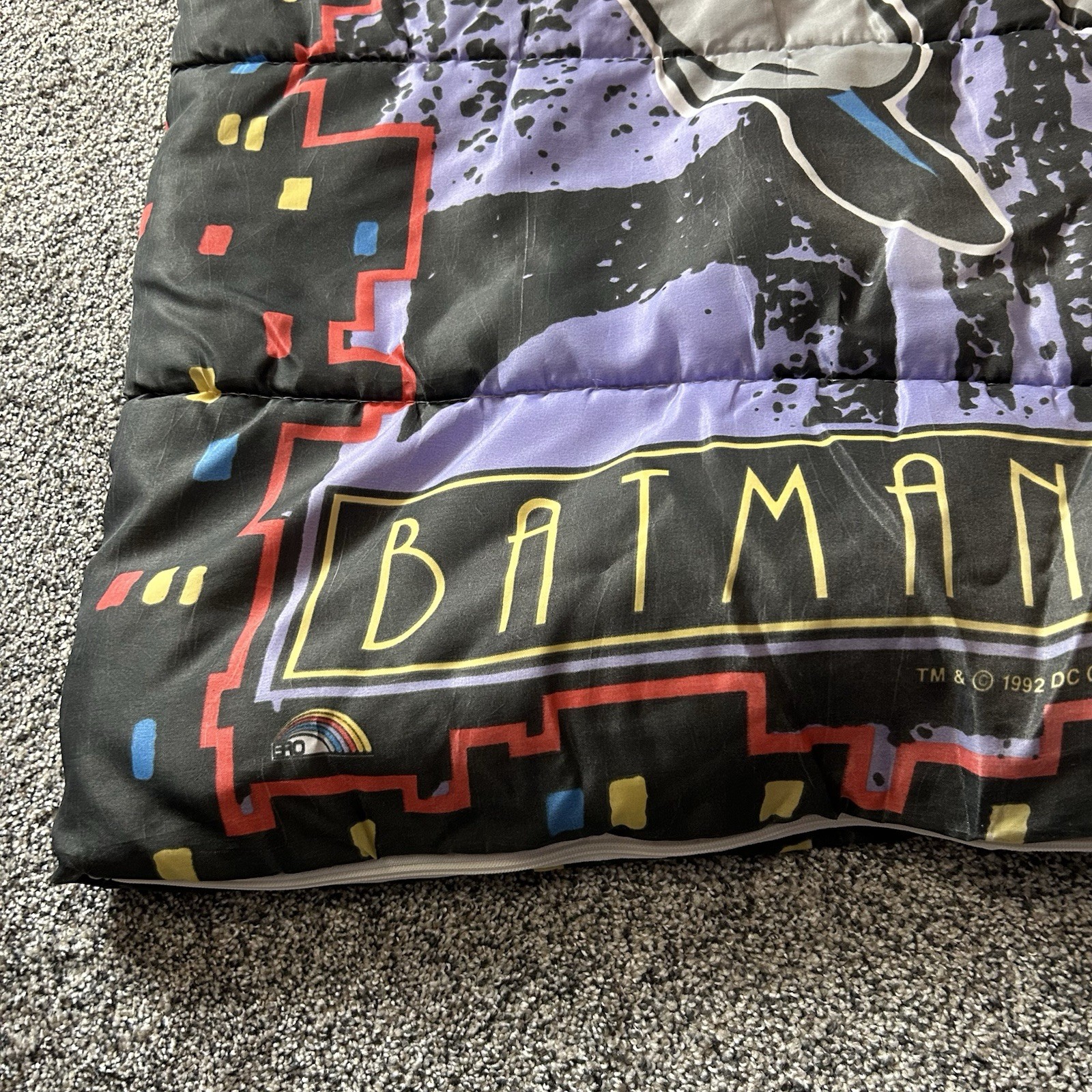 Vintage Batman Sleeping Bag DC Comics 1992 Youth Size Blanket 55x27