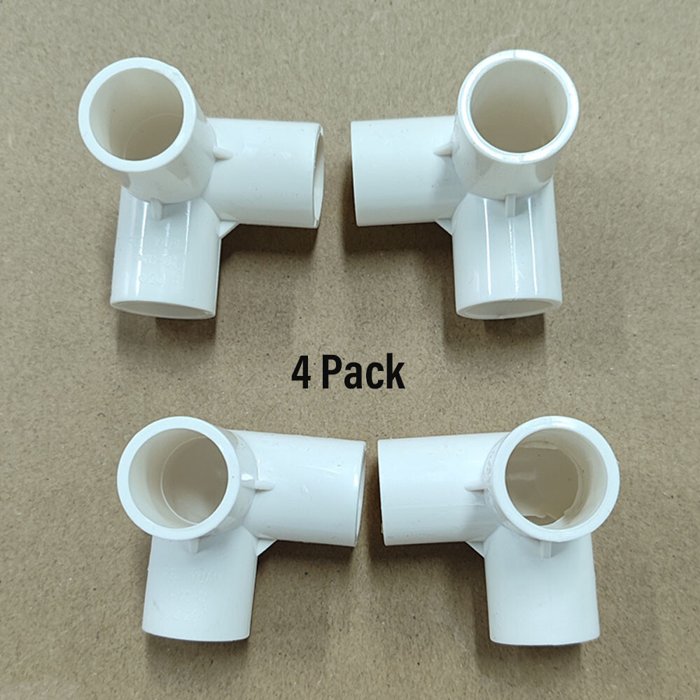 4PCS 1/2" 3/4" 1" 1.2" 1.5" PVC 3/4/5/6-Way Elbow Connector Pipe Fittings White