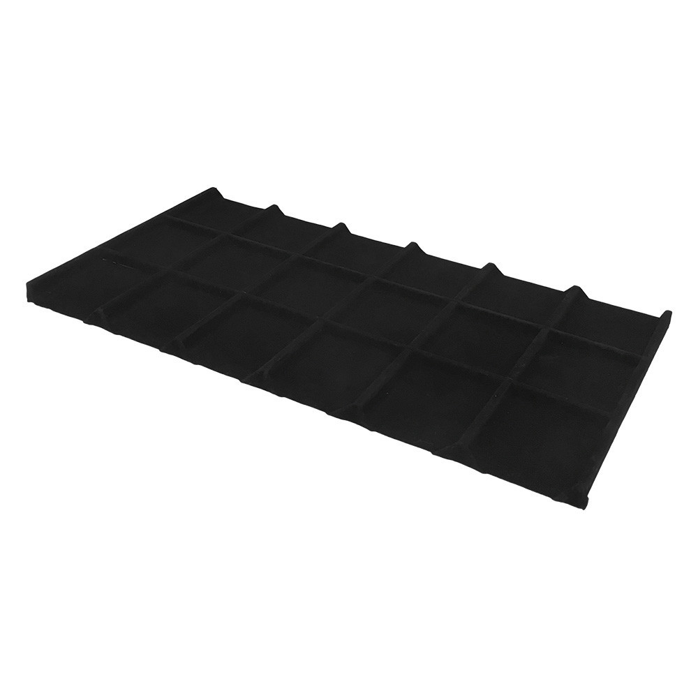 Jewelry 18 Square Divided Insert Tray BLACK VELVET Showcase 1/2 Inch Height