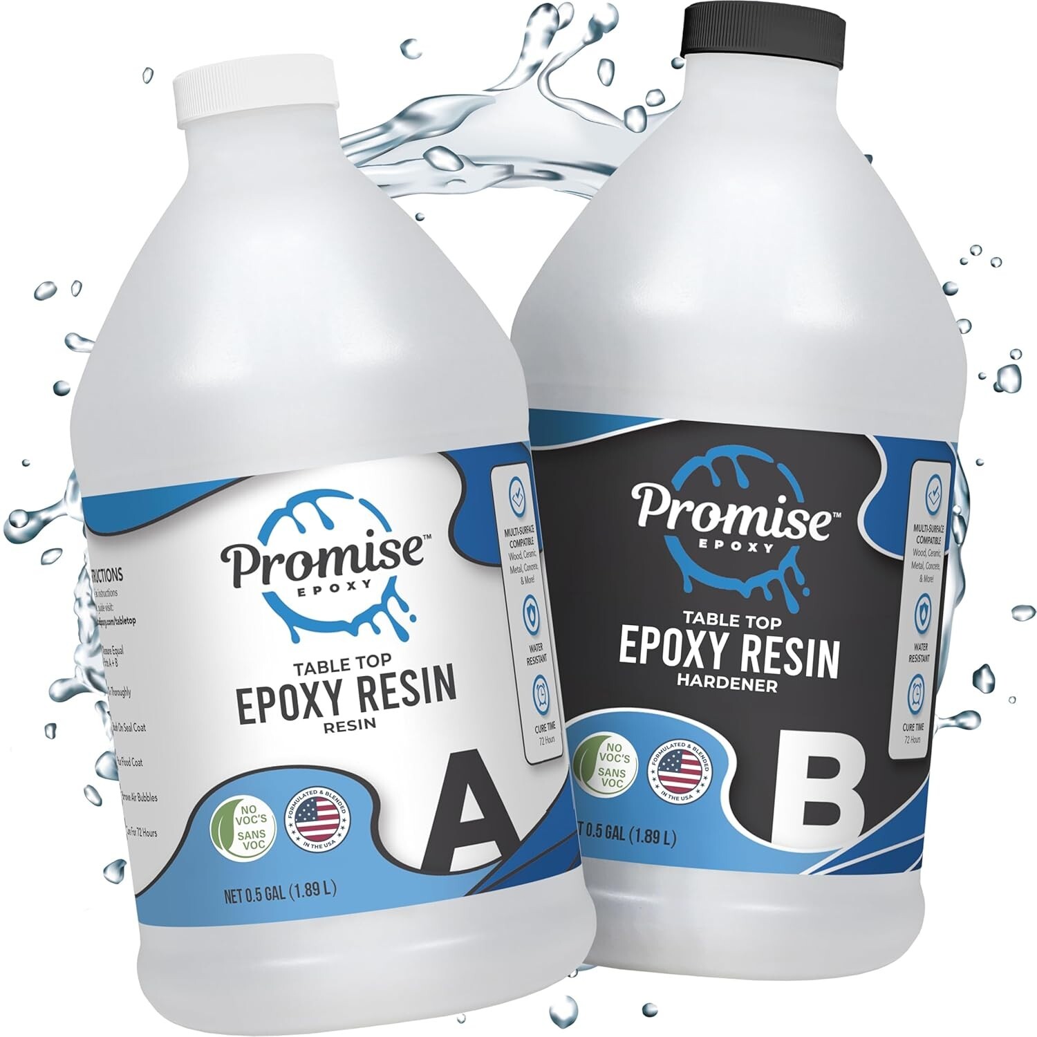 Promise Epoxy - 1 Gallon Kit of Crystal Clear Table Top Epoxy Resin