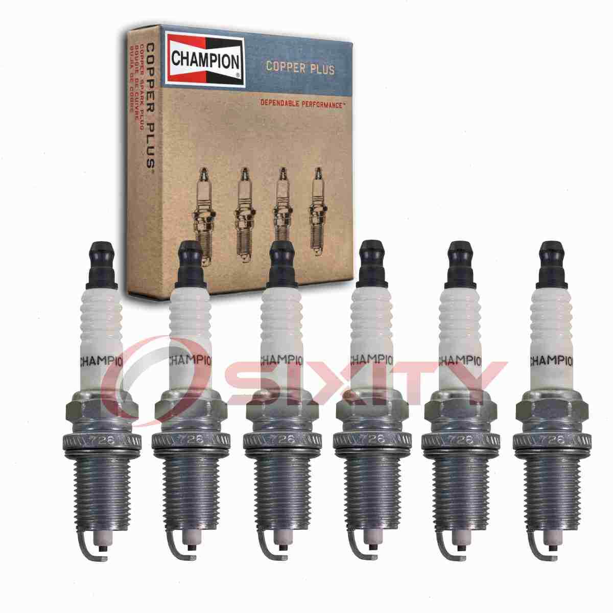 6 pc Champion Copper Plus Spark Plugs for 2002-2012 Jeep Liberty 3.7L V6 az