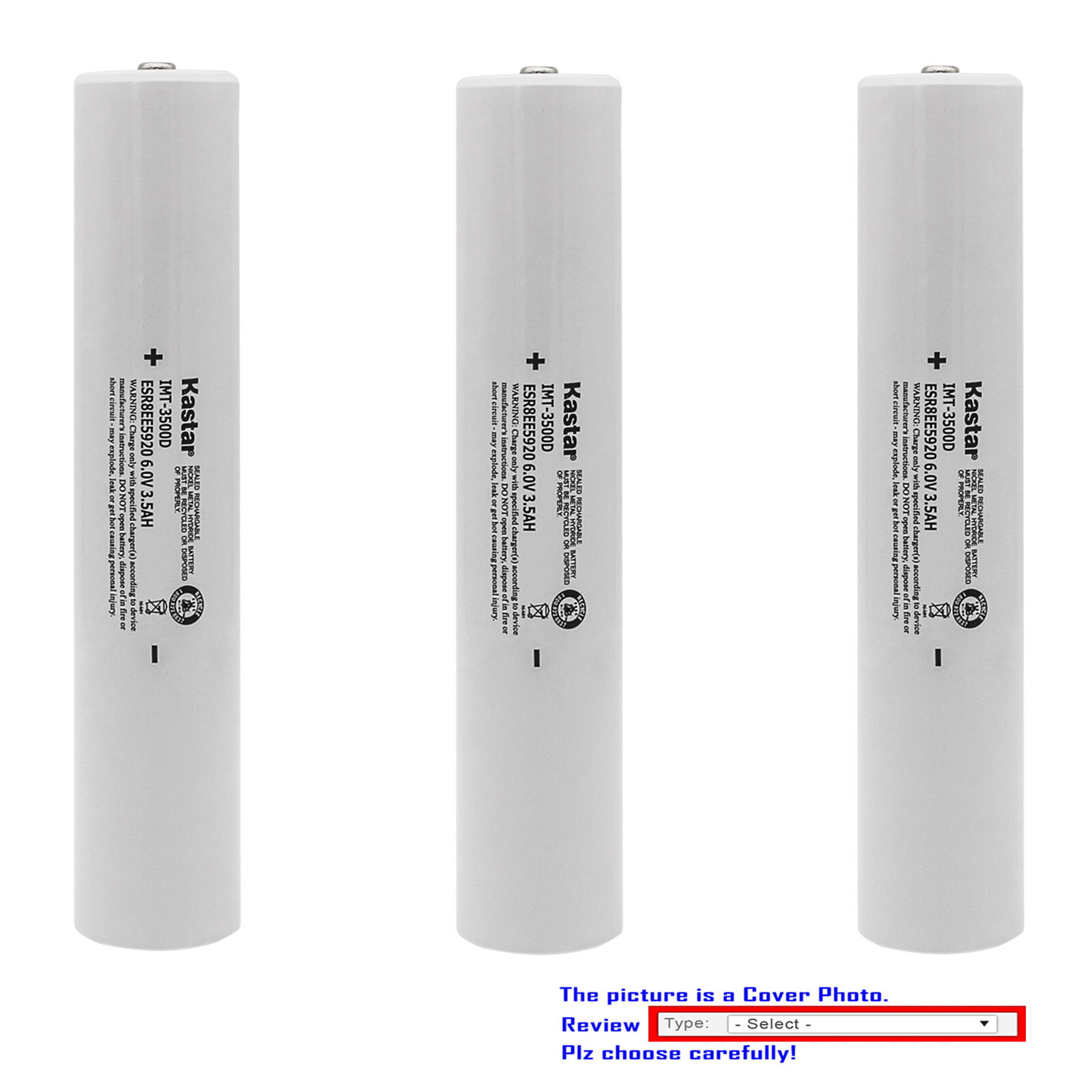 Kastar Battery 6.0V 3.5AH for INTEC IMT-3500D, ESR4EE3060 / ET2600D, ESR8EE5920