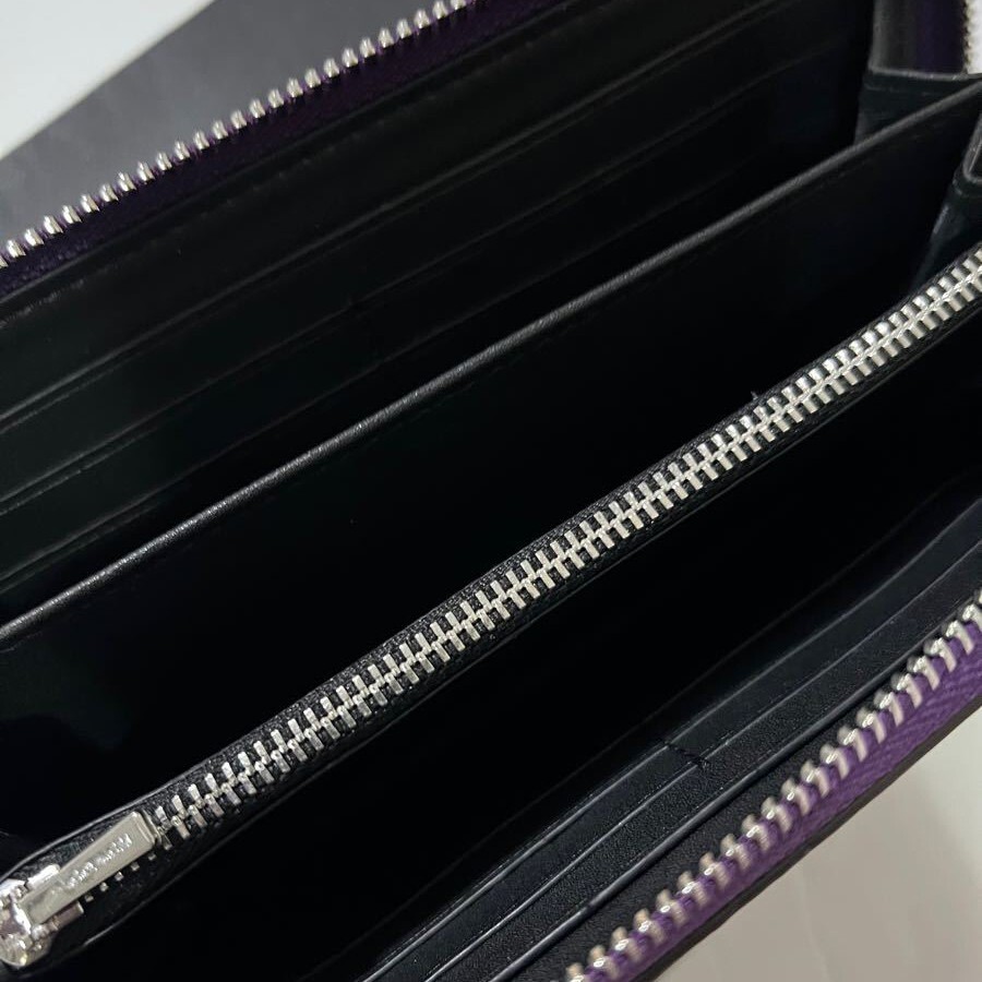 COACH Long Round Zip Wallet with Strap Purple Signature C4452 outlet F/S New US