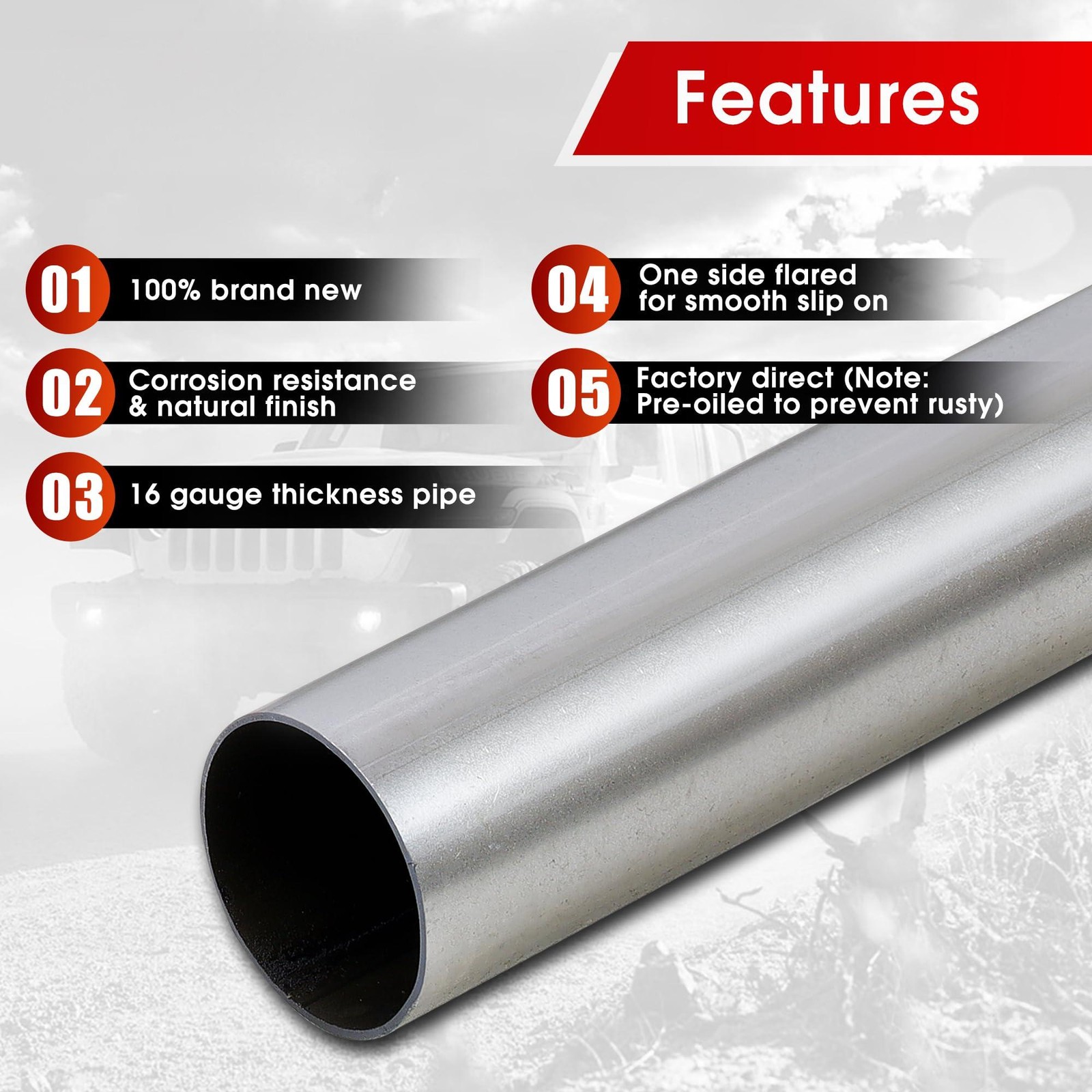 8 PCS 2.25” Inch Custom Exhaust Tubing Mandrel Bend Pipe Straight U Bend 90° Kit