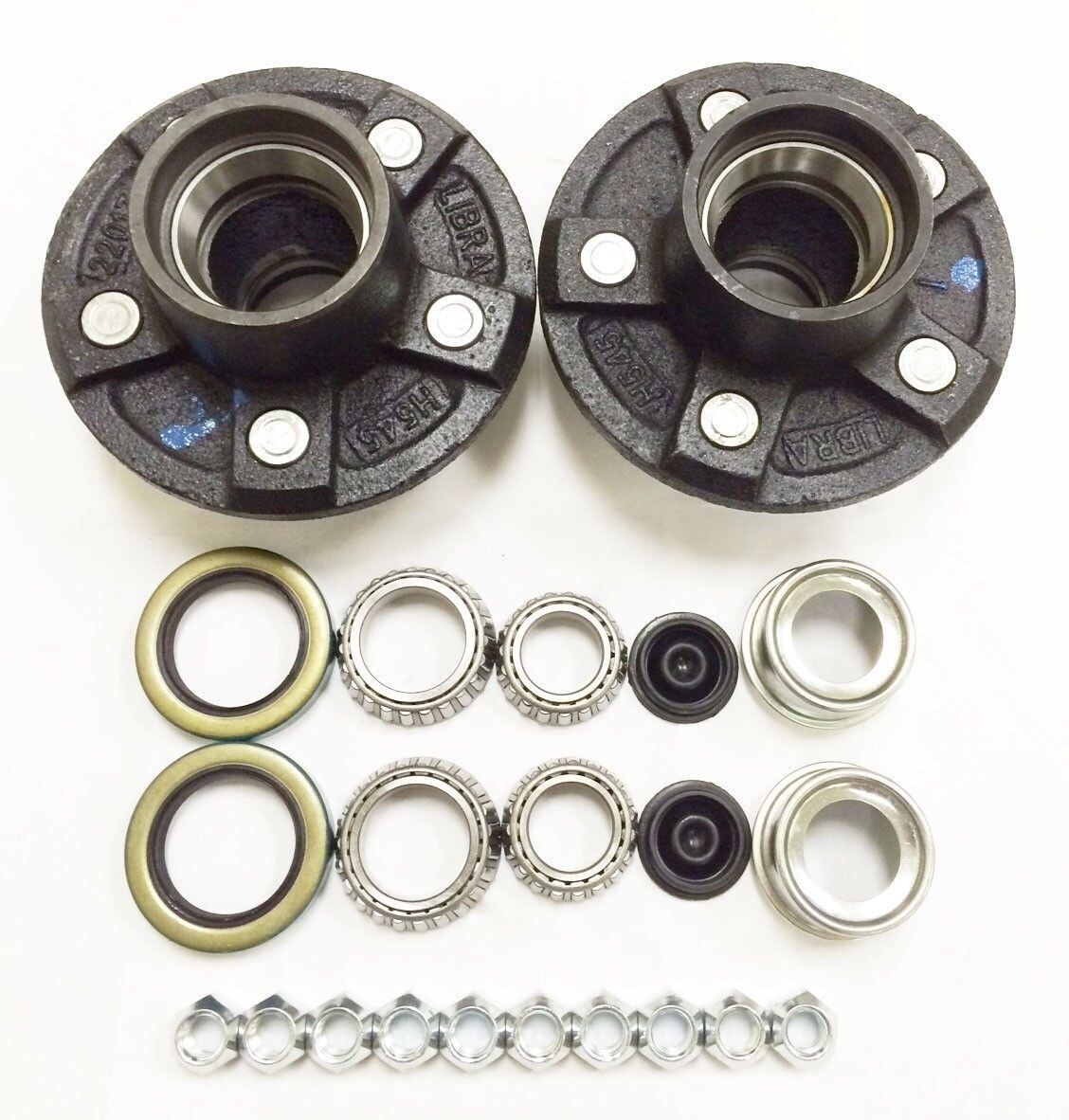 LIBRA 5 Lugs Trailer Idler Hub Kit 5 on 4.5 for 3500 lbs Axle 5x4.5 (Pack 2)