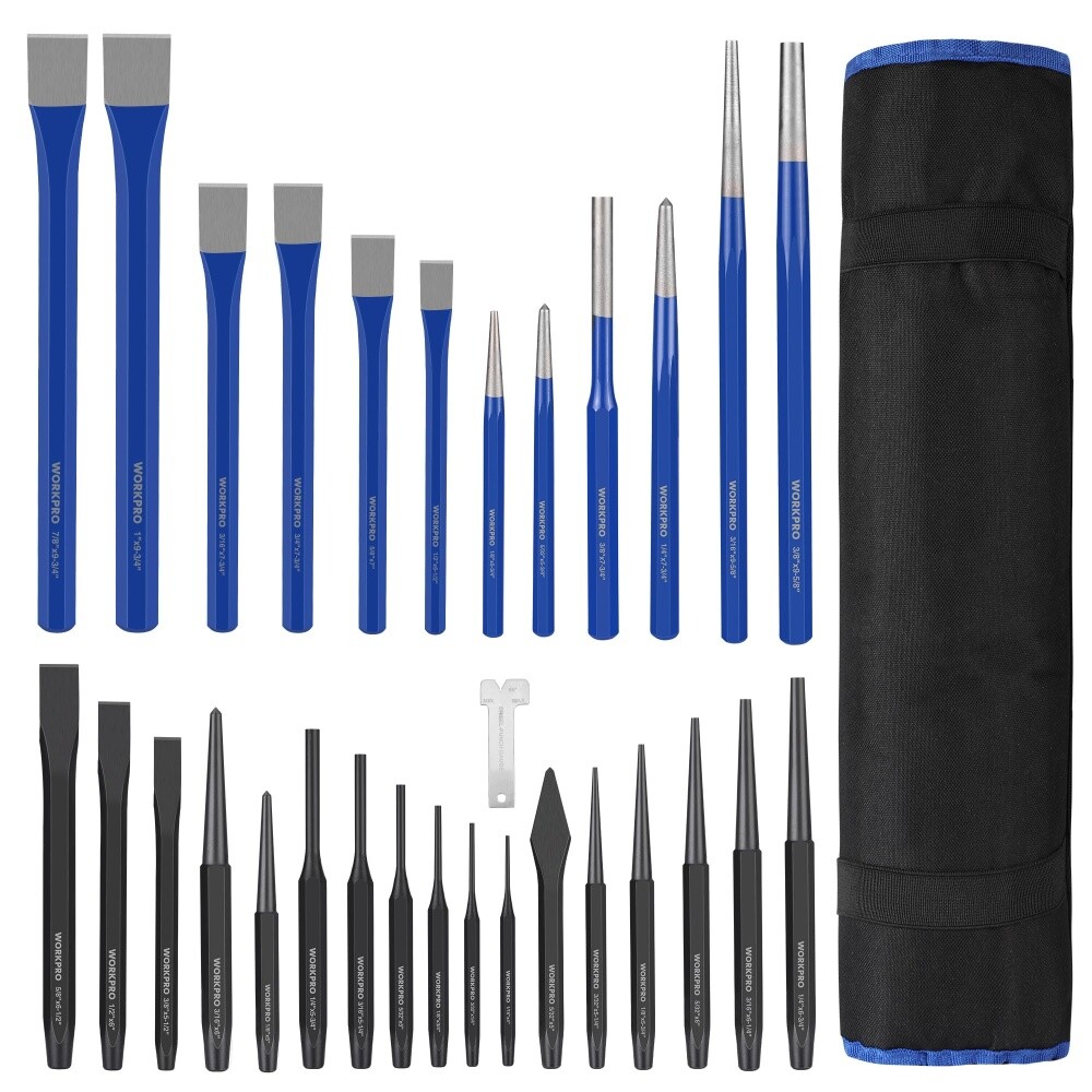 WORKPRO 30-Piece Heavy Duty Punch and Chisel Set, New Tool Kit