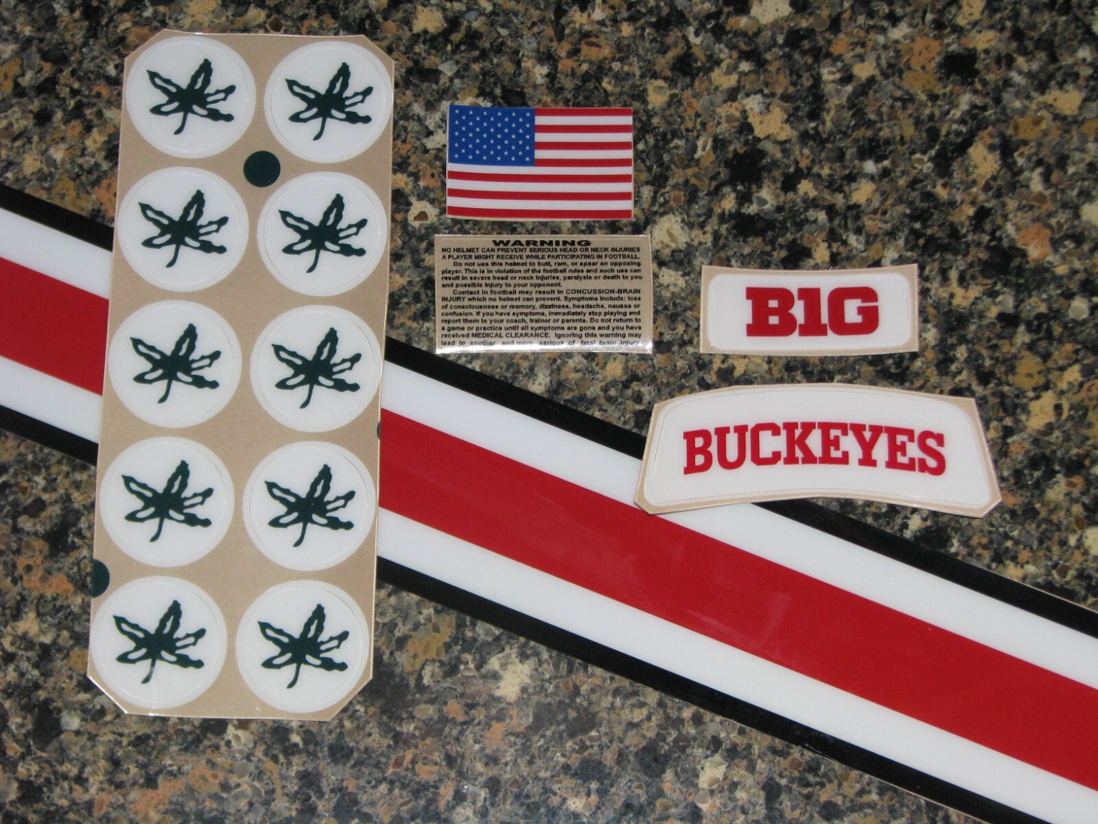 OHIO STATE OSU BUCKEYES Football Helmet Decals One (1) Set Full Size 3M 20MIL