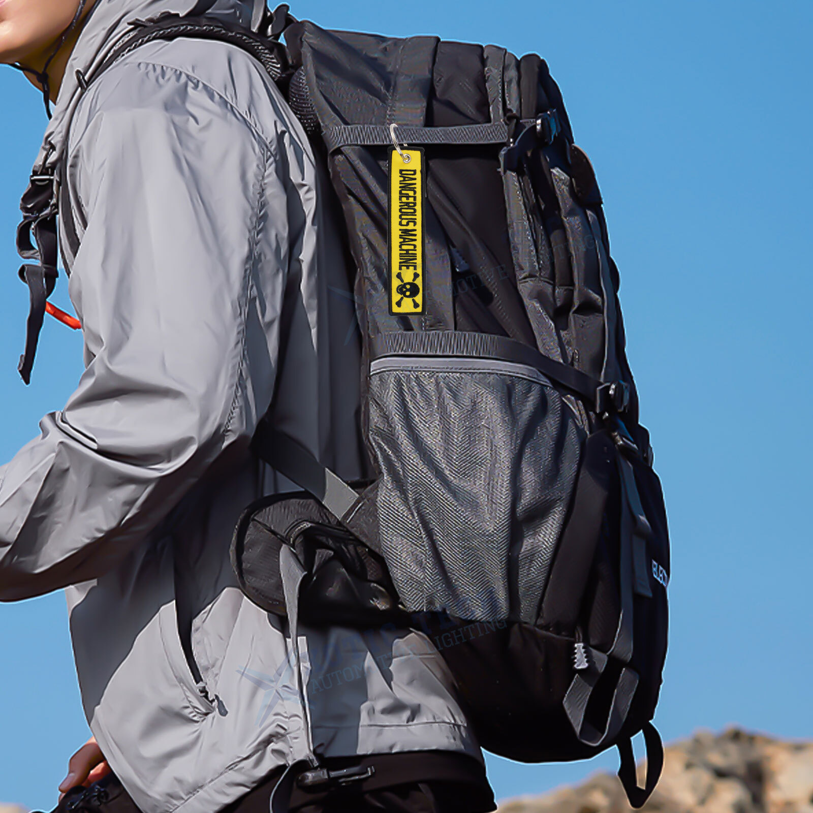 1PC Double Sided Embroidered Keychain Bike Motorcycle Key Ring Key Tag Belt Gift