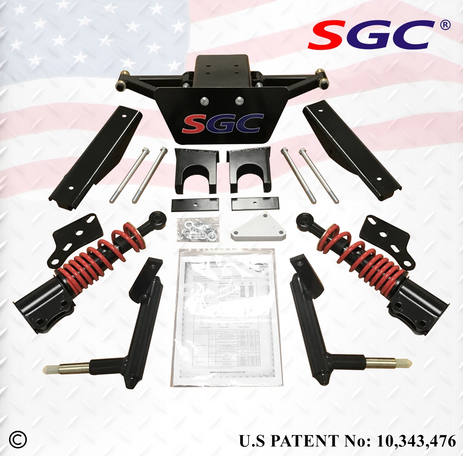 SGC 6" HD Coil-Over Shock A-Arm Lift Kit for Club Car Golf Cart Precedent/TEMPO