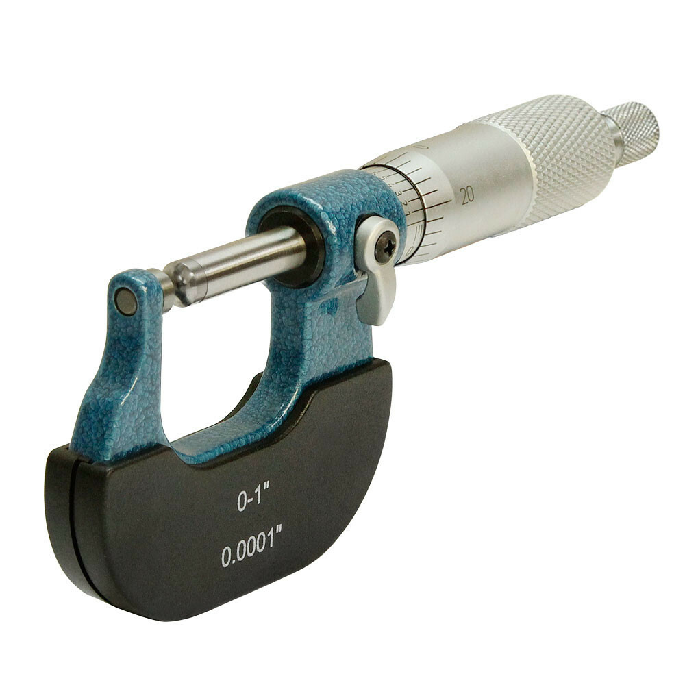 0-1" Precision Micrometer Dual Ball Anvil Round Carbide Tip 0.0001" Graduation