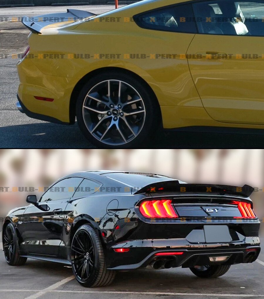 FOR 2015-2023 FORD MUSTANG GT GLOSS BLACK MD STYLE HIGHKICK TRUNK SPOILER WING