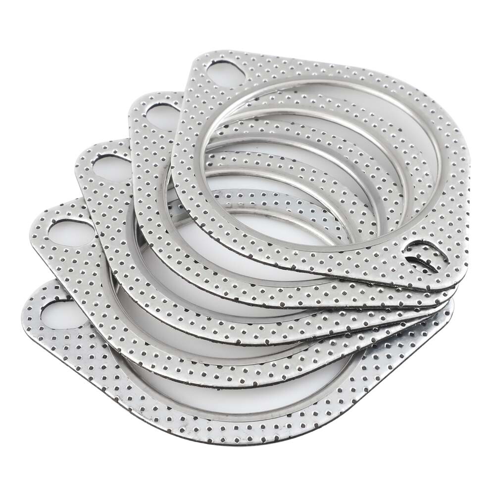 Set of 5 Exhaust Gasket 3inch 2 Bolt High Temp Exhaust Flange Gasket Heavy Duty