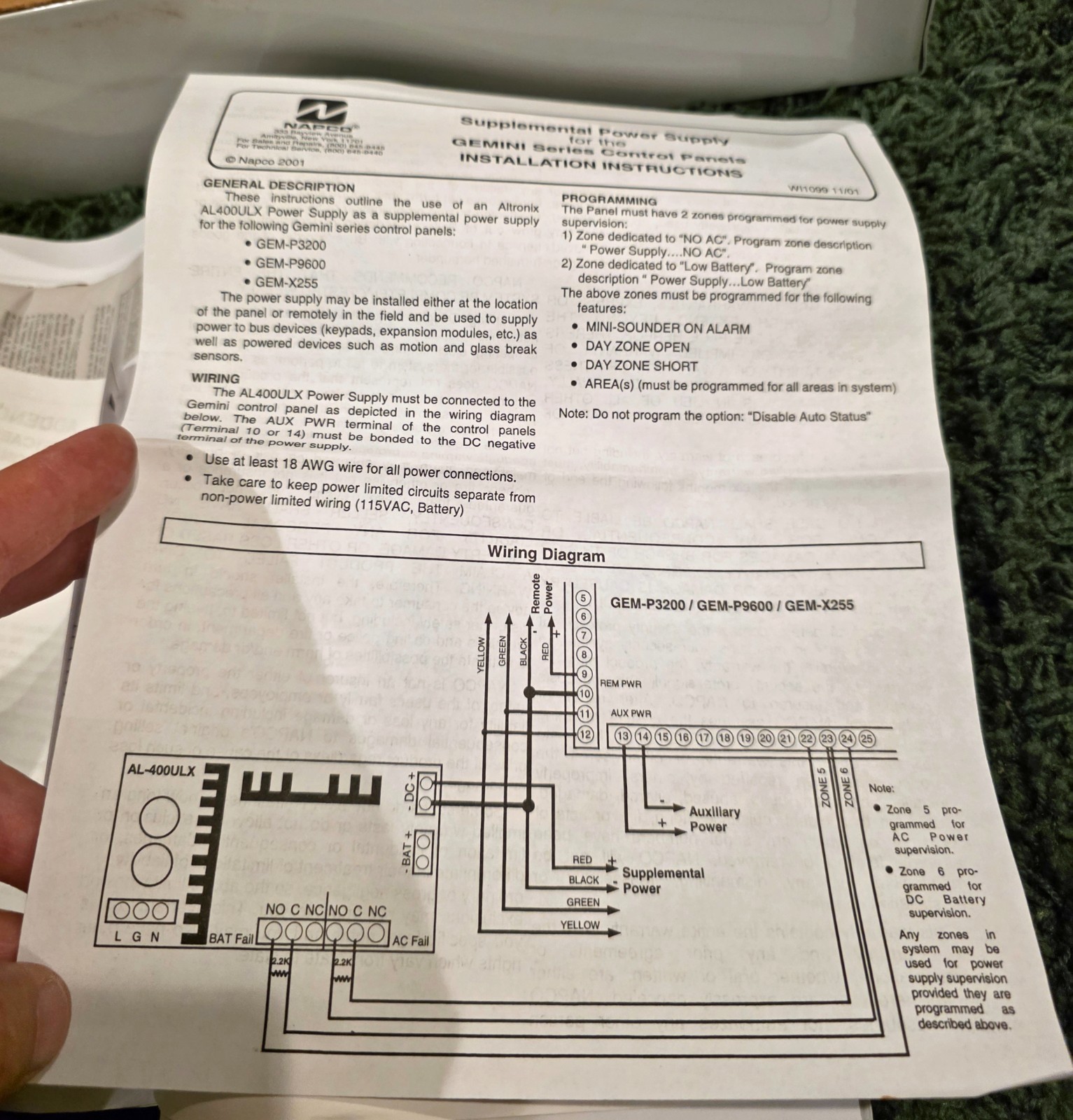 Unused Napco GEM-P1632 Control Panel ONLY