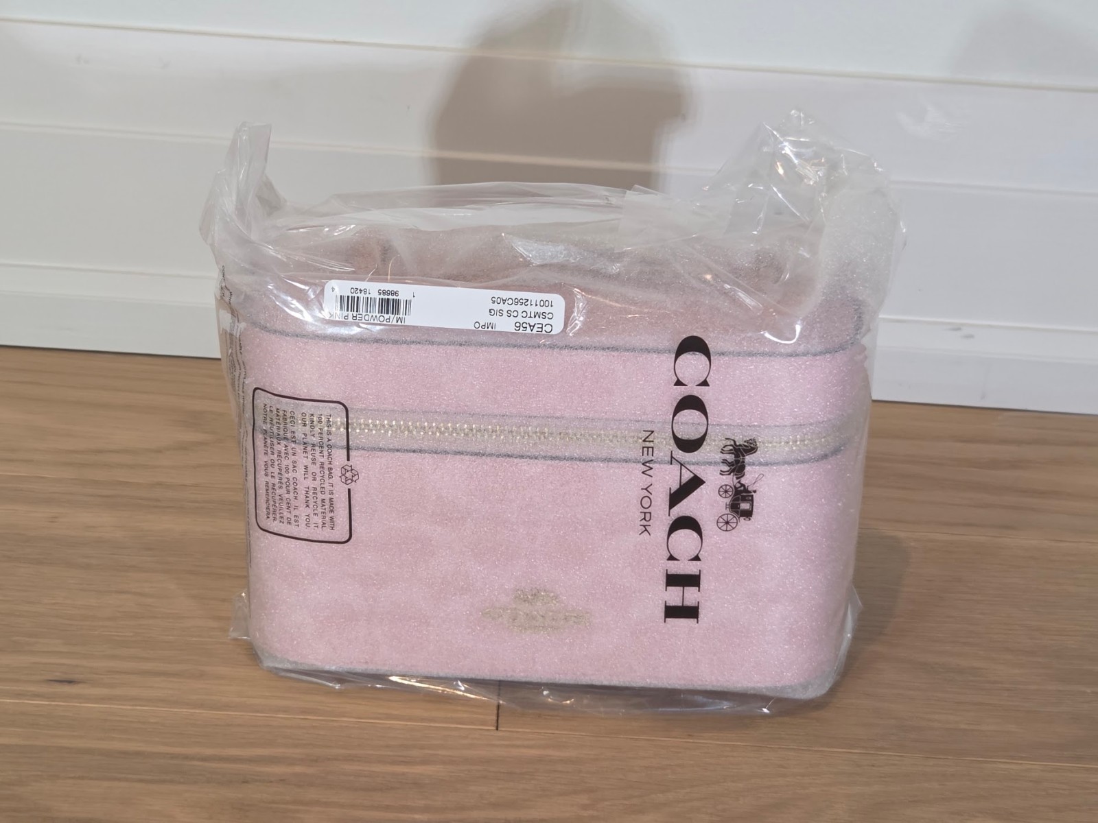 Coach Cosmetic Case In Signature Canvas Powder Pink With Gold | Brand New CEA56