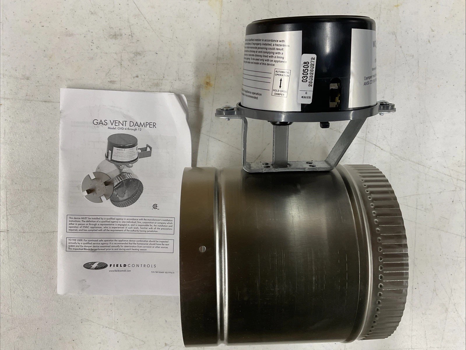 NEW FIELDCONTROLS GVD-6” Gas Vent Damper