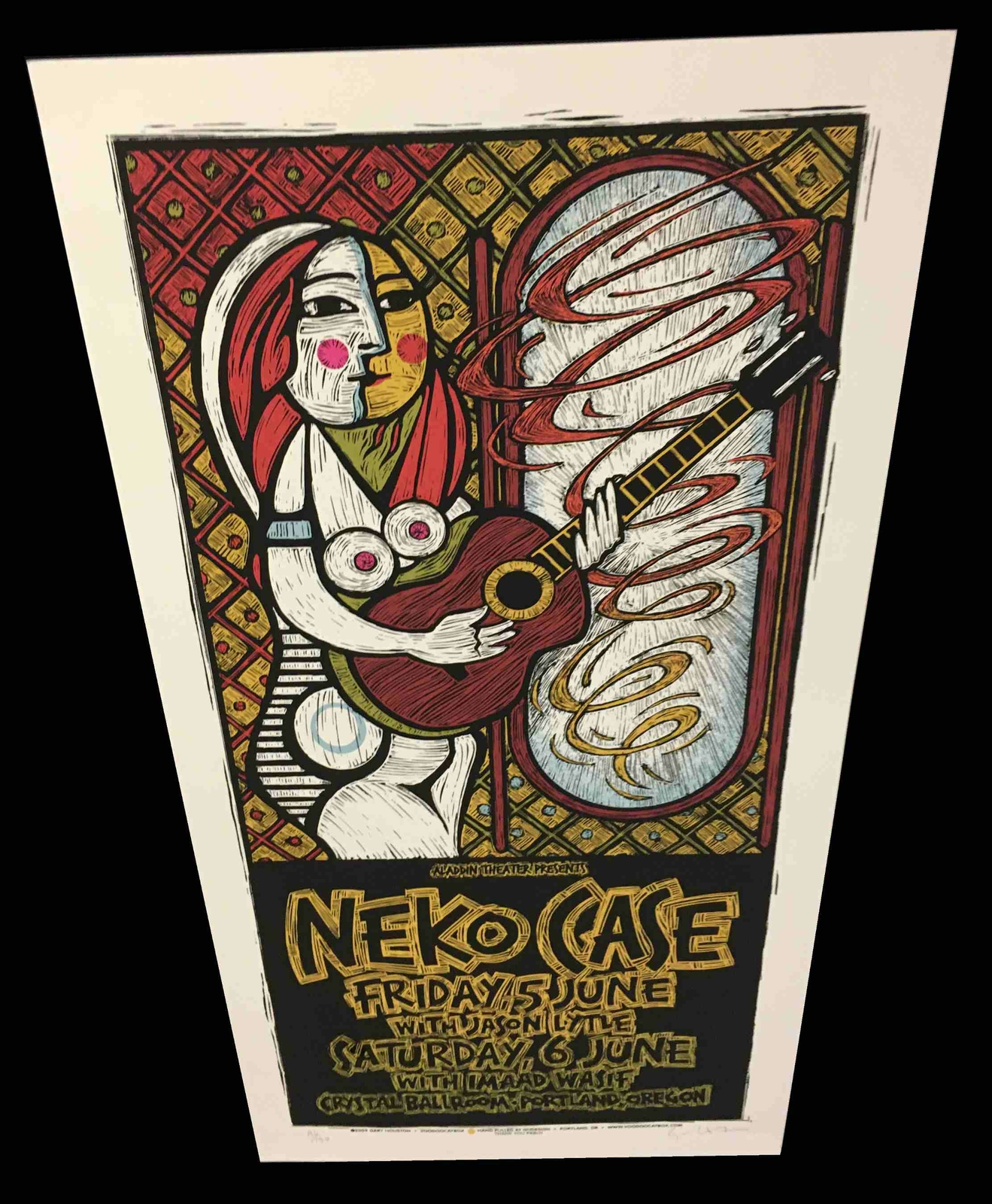 Neko Case Poster Jason Lytle Crystal Ballroom 2009 Hand-Signed by Gary Houston
