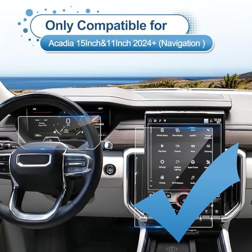 2024 2025 2026 Acadia Screen Protector for GMC for 11Inch Dash+15Inch Navi