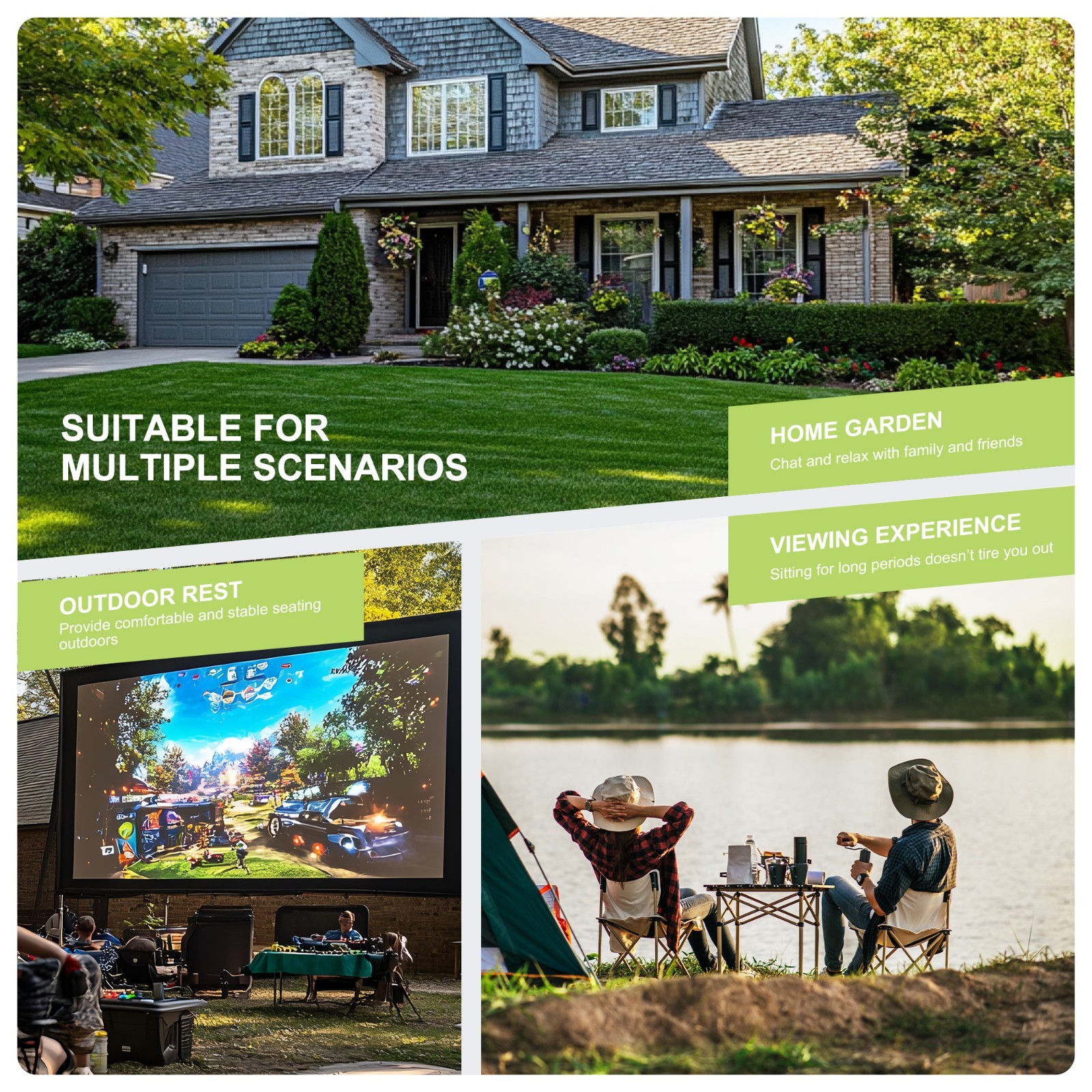 Heavy Duty Camping Chairs Oversize Folding Chair High Back Support 500lbs Black