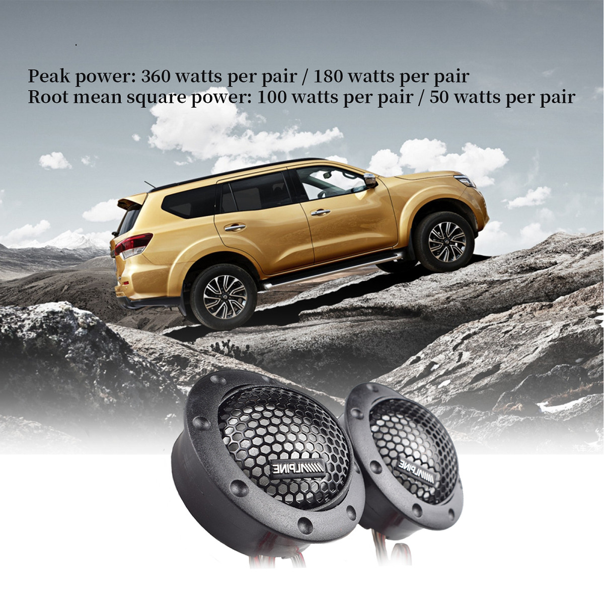 Pair Alpine DDT-S30 360W 2.5CM 1" Soft Dome Balanced Car Audio Speakers Tweeters