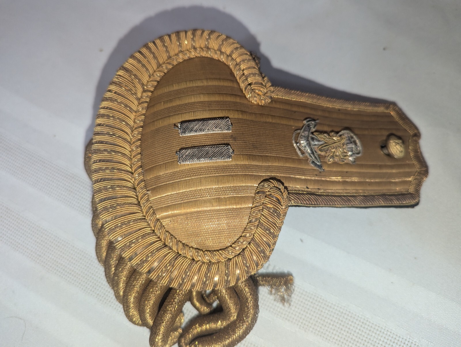 19th Cent. US Navy Officers Hat w/ Epaulettes & Belt in Tin Case Original!