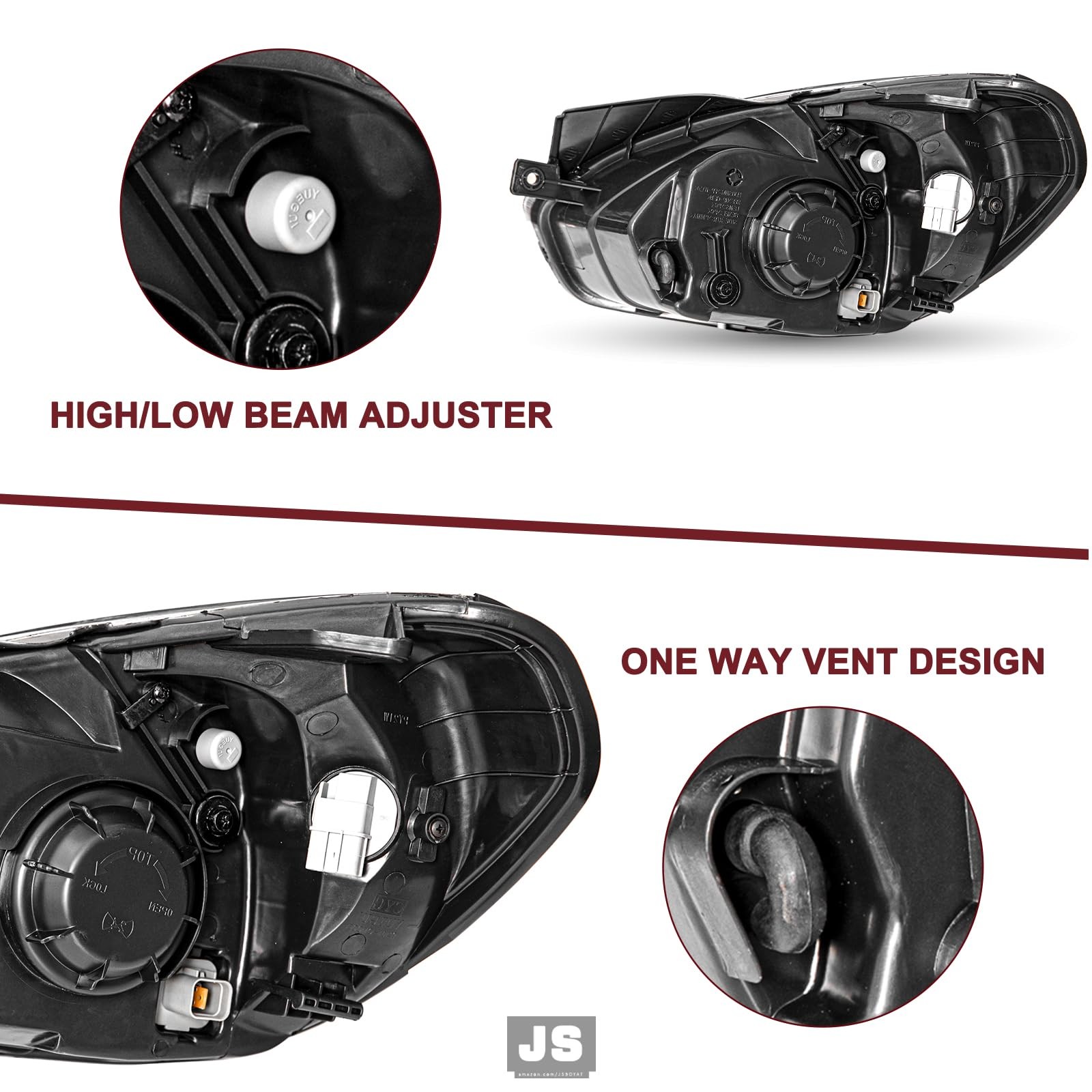 Headlight Assembly Compatible with 2007-2011 Hyundai Accent Replacement