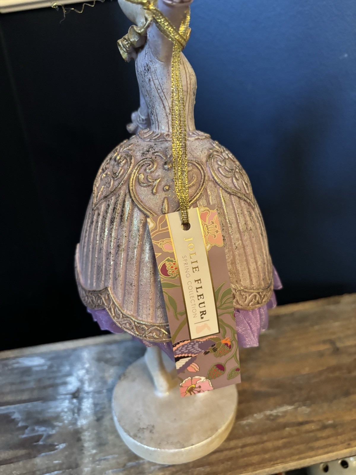 Jolie Fleur Easter Bunny 14” Figure Lavender Dress Dancing Ballerina