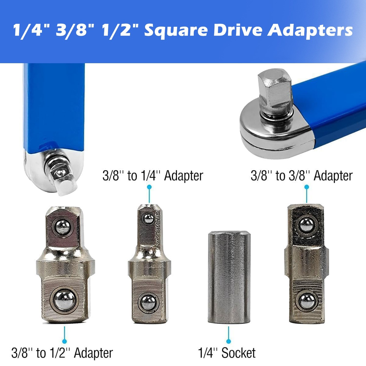 Offset Extension Wrench Set Ratchet Spanner Wrench with 4 Extender Adapter