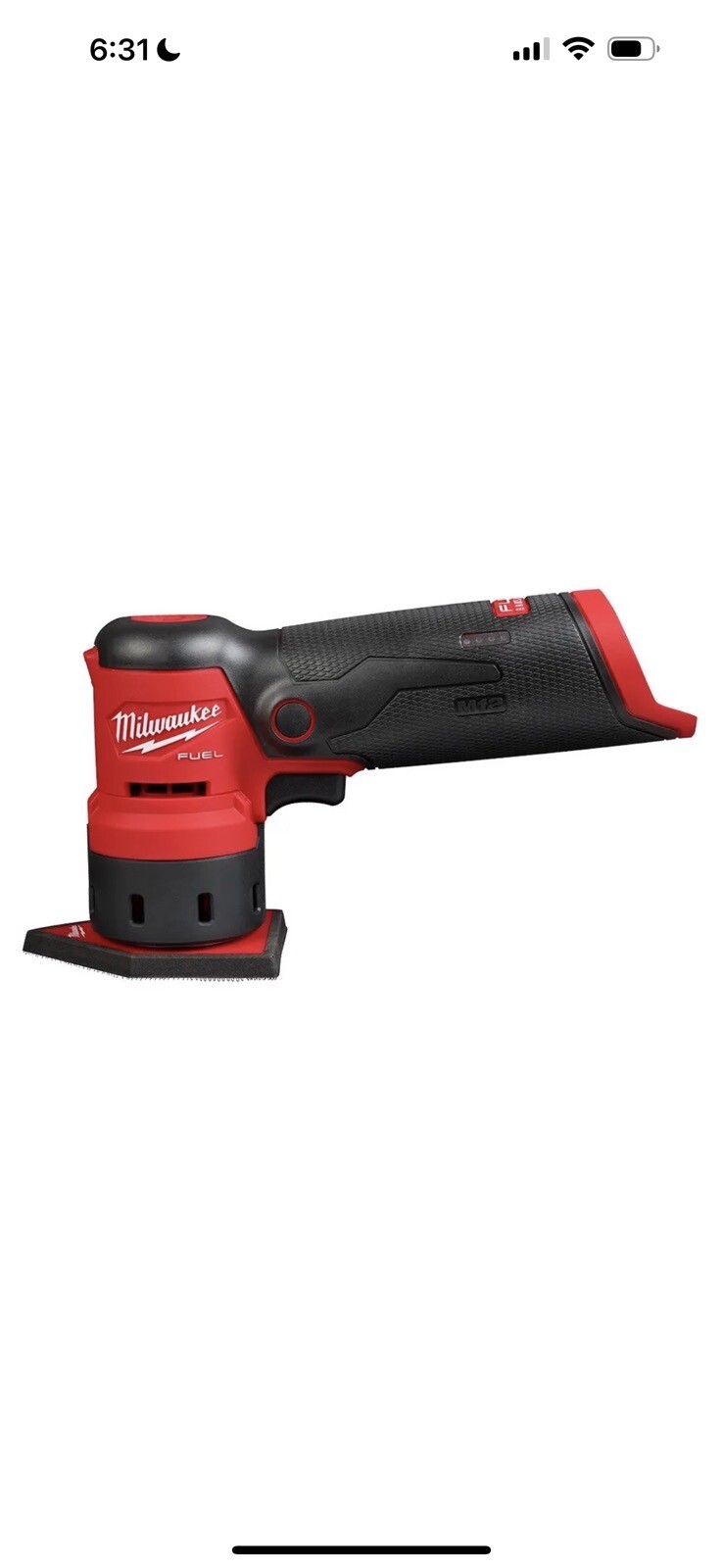 Milwaukee 2531-20 M12 FUEL 12V Cordless Orbital Detail Sander Brushless