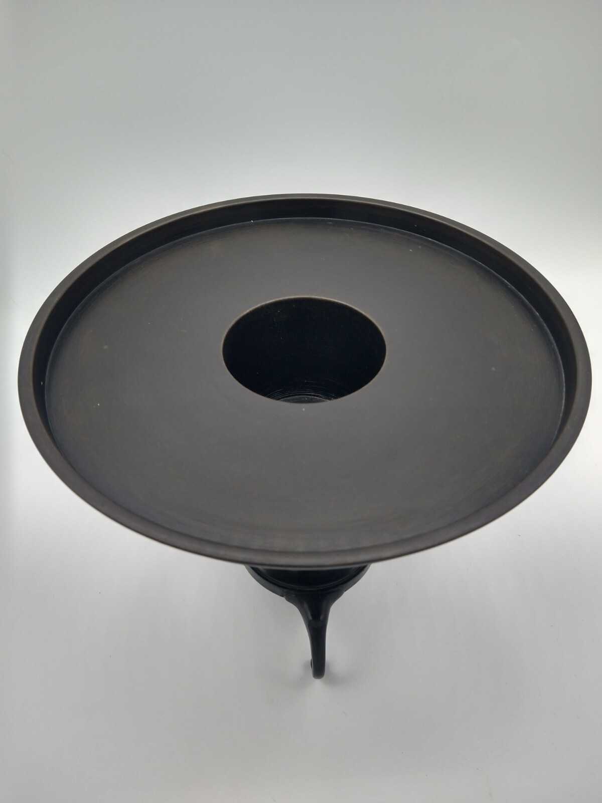 Antique Japanese Bronze Usabata Flower Arranging Vessel, Black