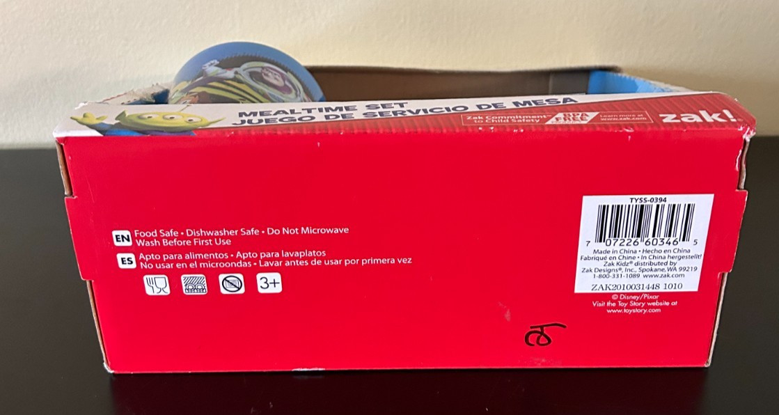 TOY STORY Mealtime Dinnerware 3 piece Set Plate Bowl and Cup NIB