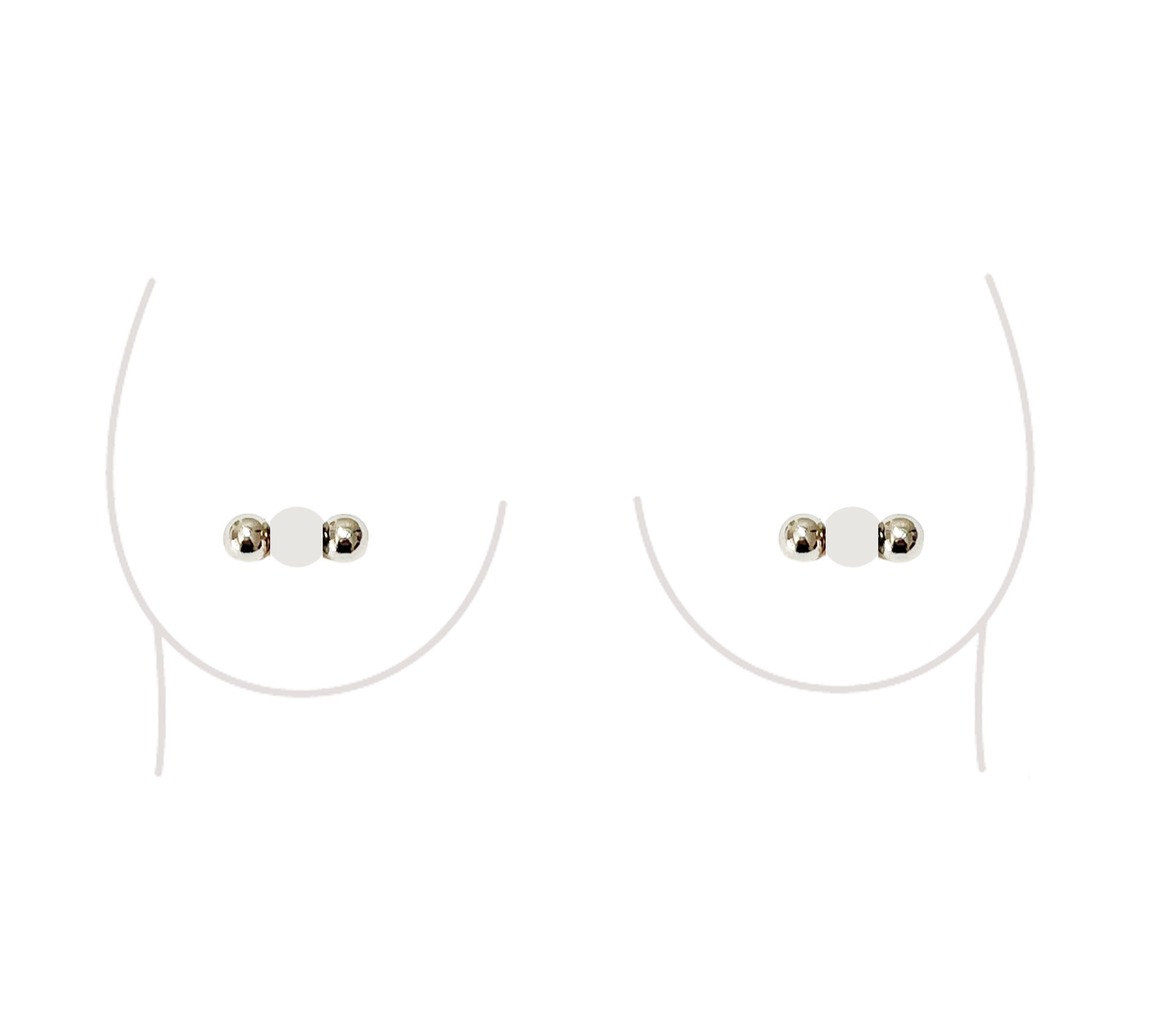 Non-Piercing Fake Nipple Ball Magnetic Barbell Stud Faux Piercing Body Jewelry