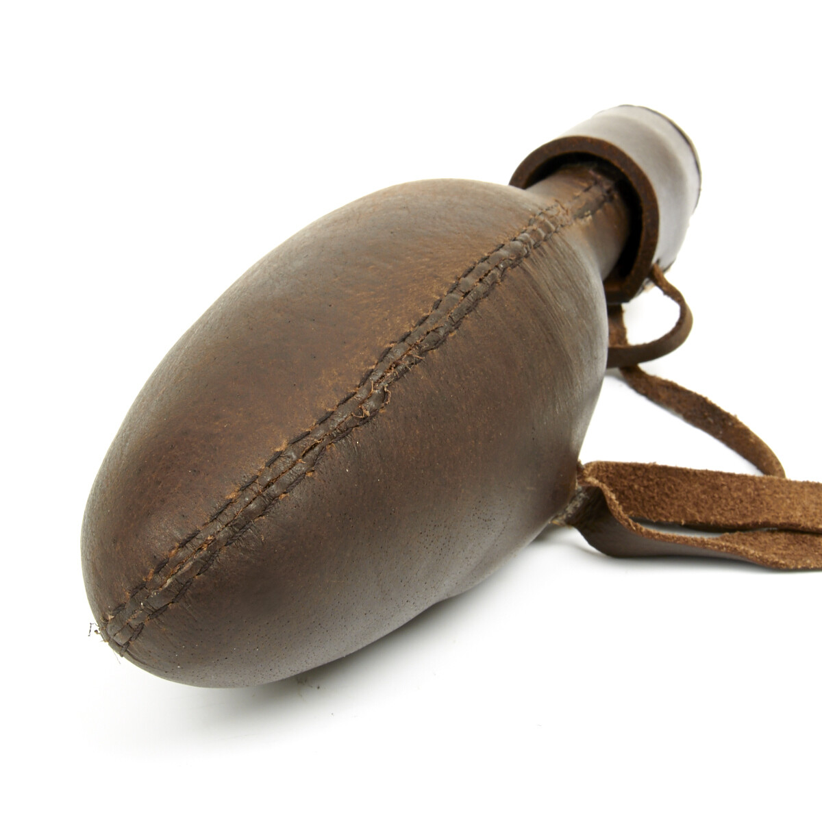 British Victorian Era Zulu War Leather Wrapped Glass Soda Bottle with Cork