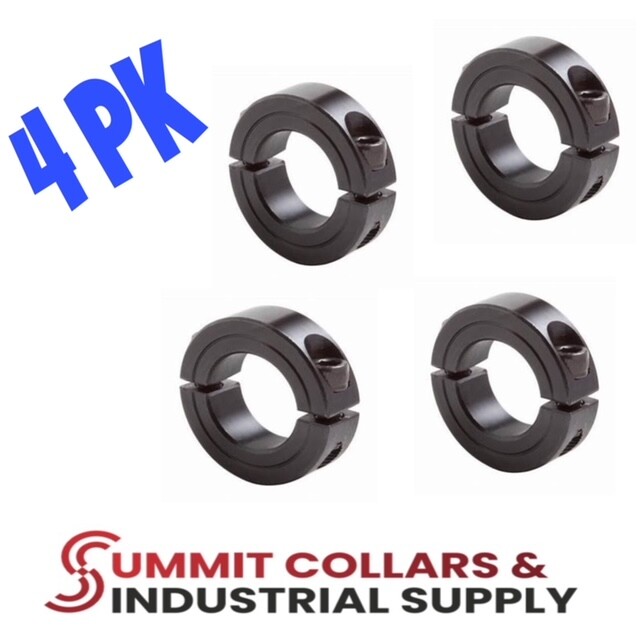 5/8” DOUBLE SPLIT STEEL NEW CLAMPING SHAFT COLLAR BLACK OXIDE (Qty 4) Free Ship