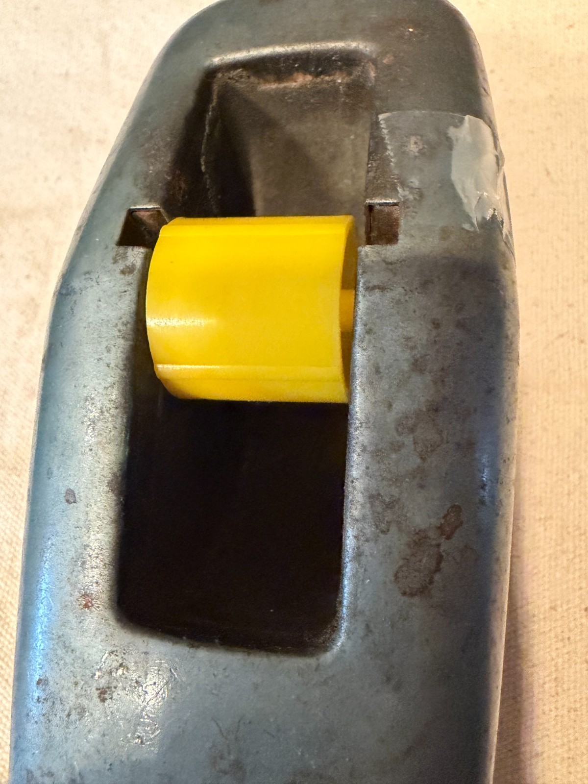 Vintage Scotch Desk Top Tape Dispenser Industrial Weighted Green/Gray Metal USA